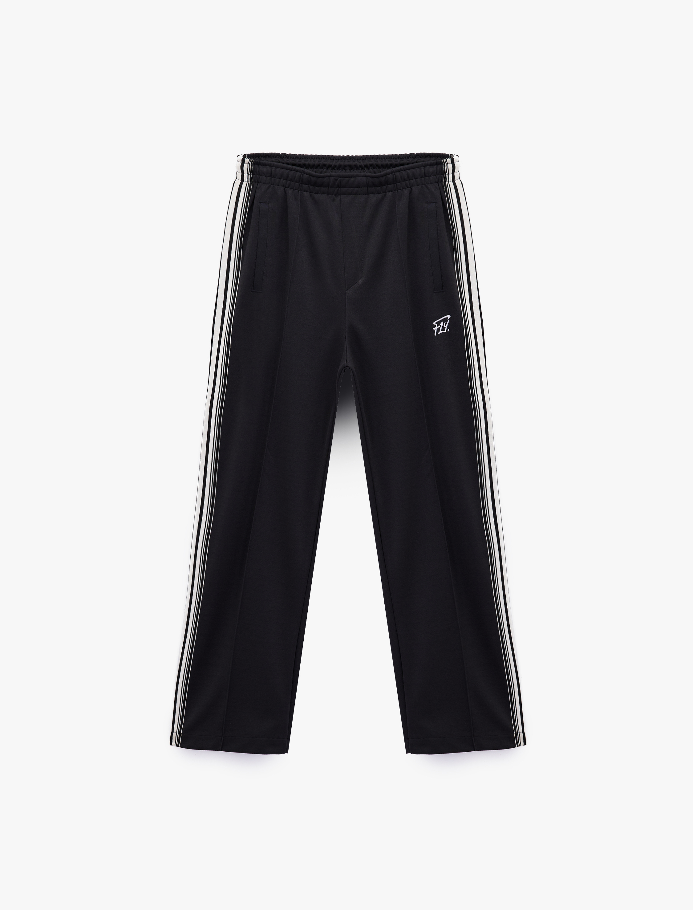   Viskon Karışımlı Beli Lastikli Cepli Şerit Detaylı Baskılı Bol Kalıp Eşofman Altı