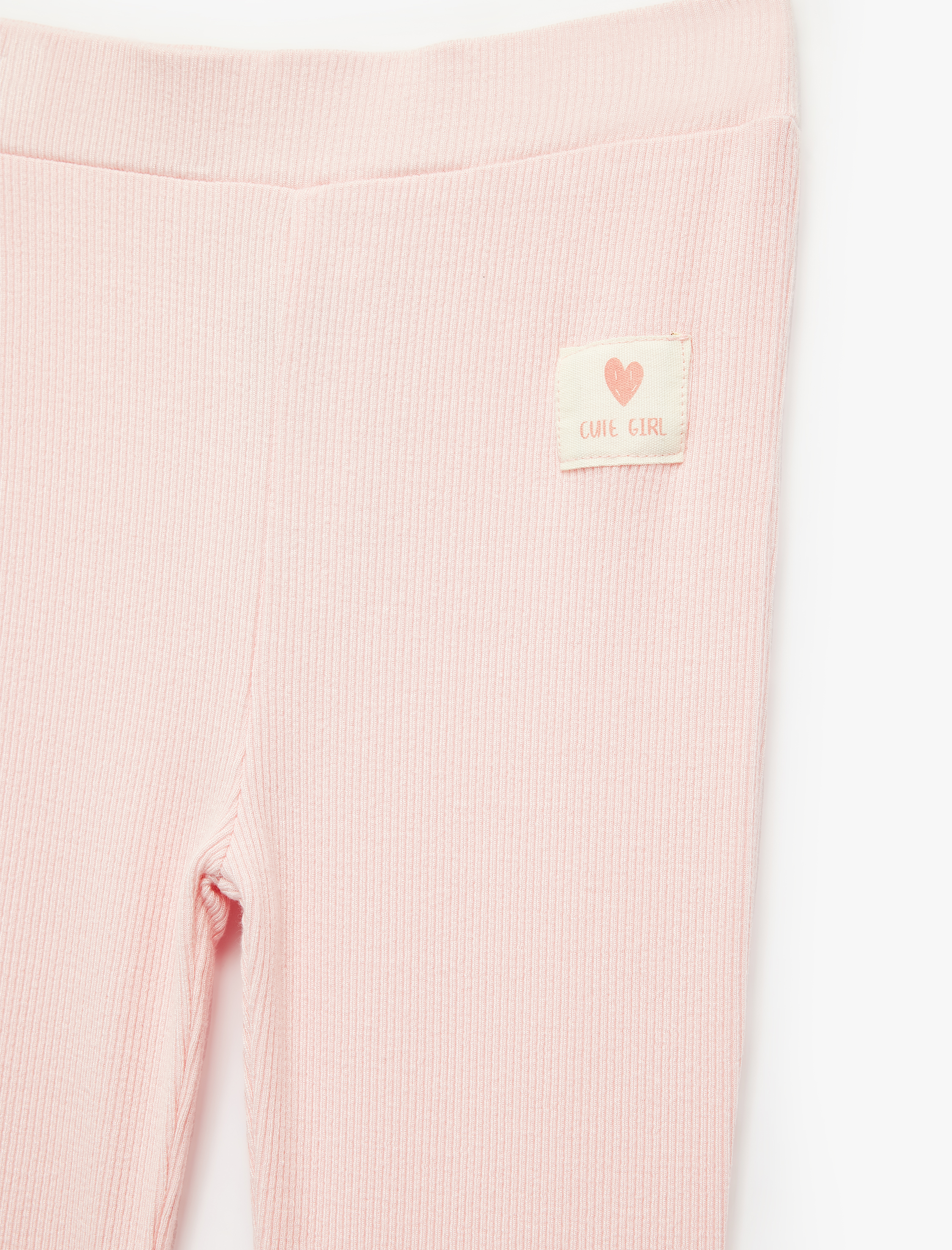  Kız Bebek Pamuklu Ribanalı Beli Lastikli Basic Tayt