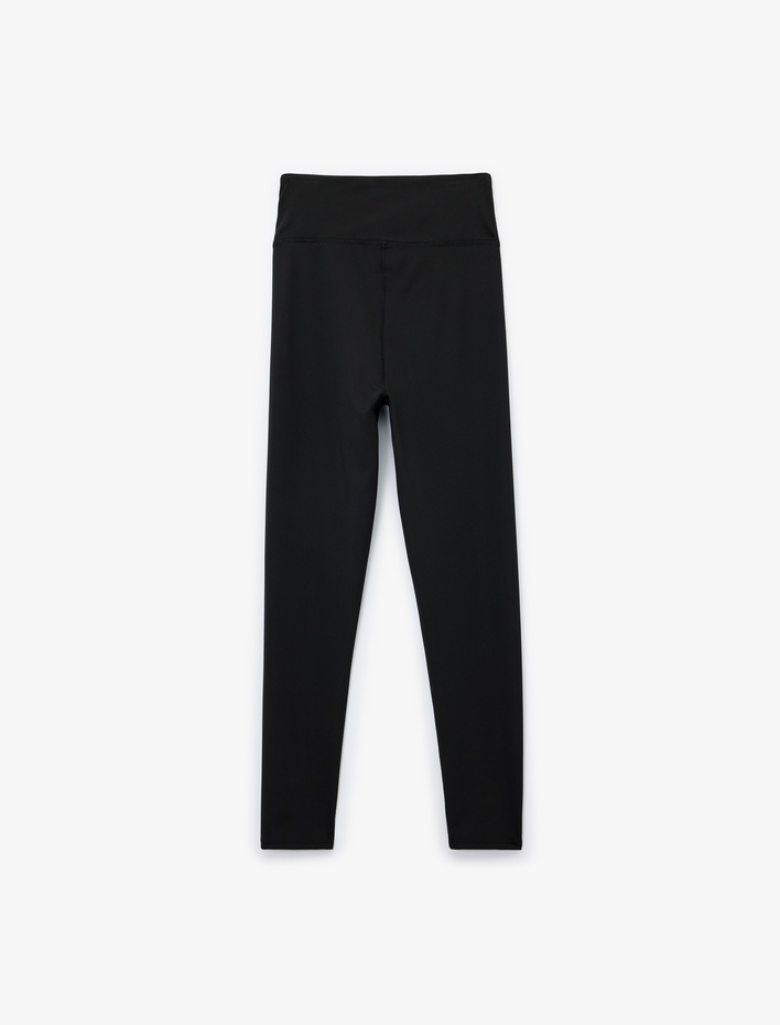  Yüksek Bel Dikiş Detaylı Spor Tayt