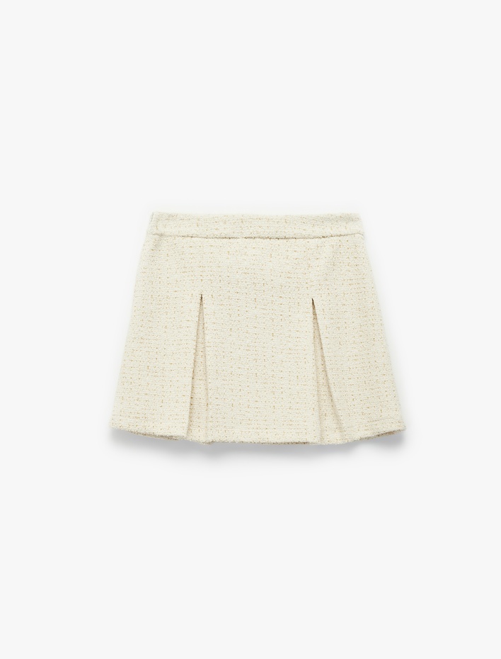 Kız Çocuk Beli Lastikli Kalın Pileli Etek