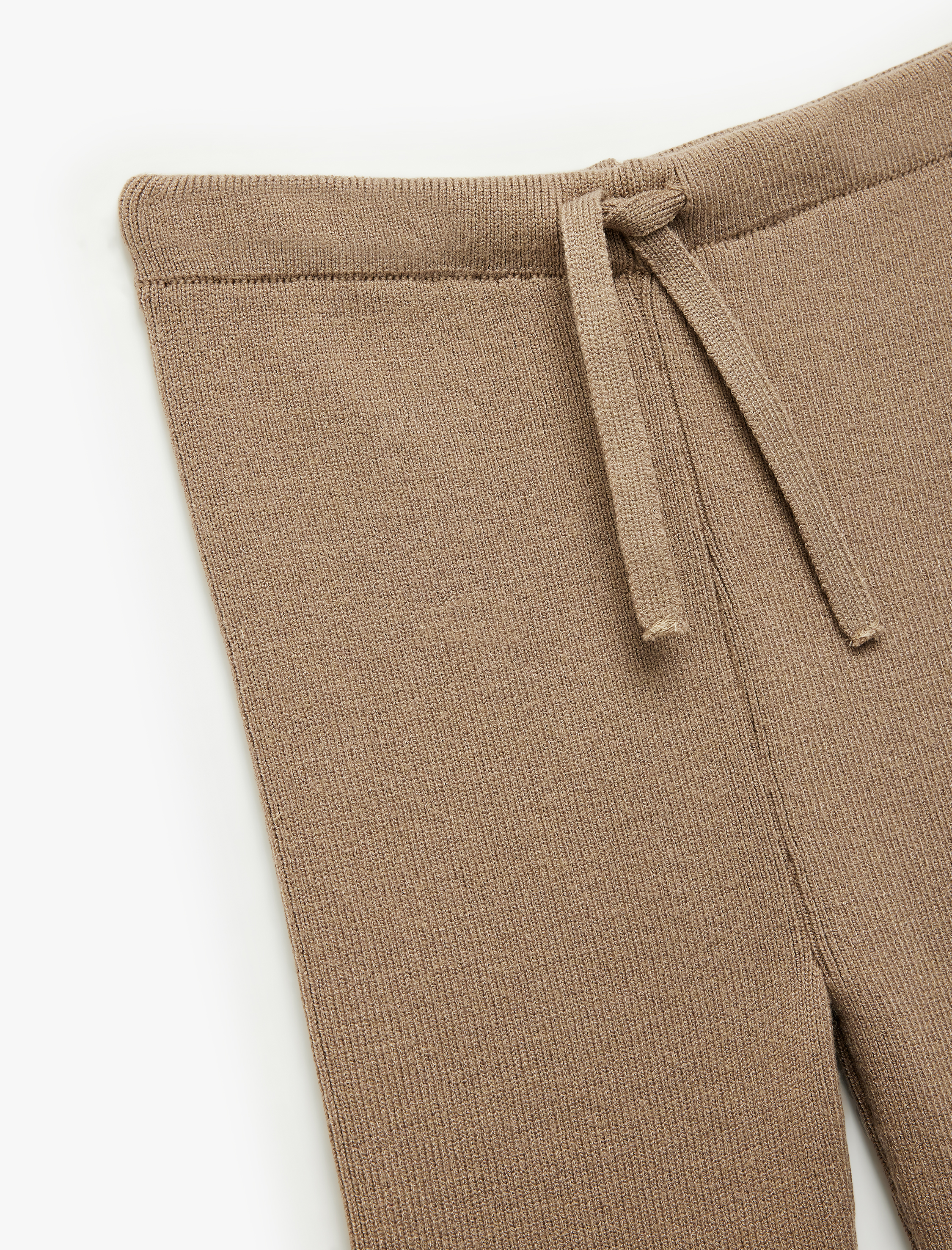  Kız Bebek Viskon Karışımlı Beli Bağcıklı Triko Pantolon