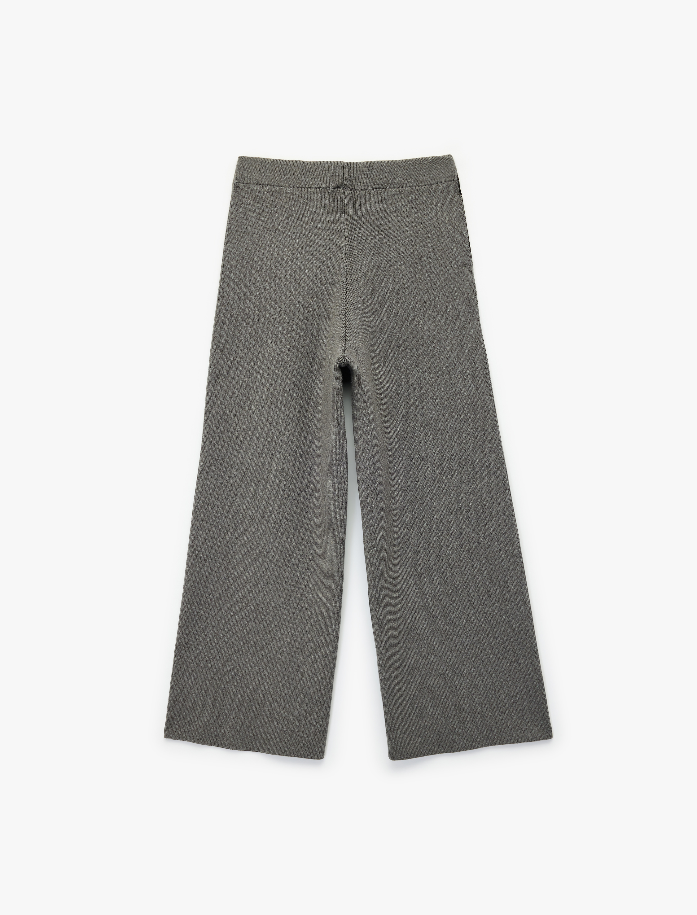  Kız Çocuk Viskon Karışımlı Şerit Detaylı Triko Pantolon