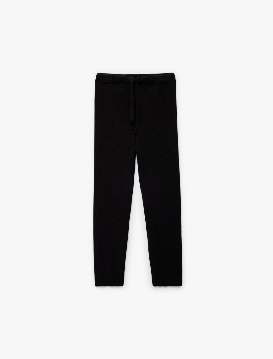 Koton Kız Bebek Viskon Karışımlı Beli Bağcıklı Triko Pantolon