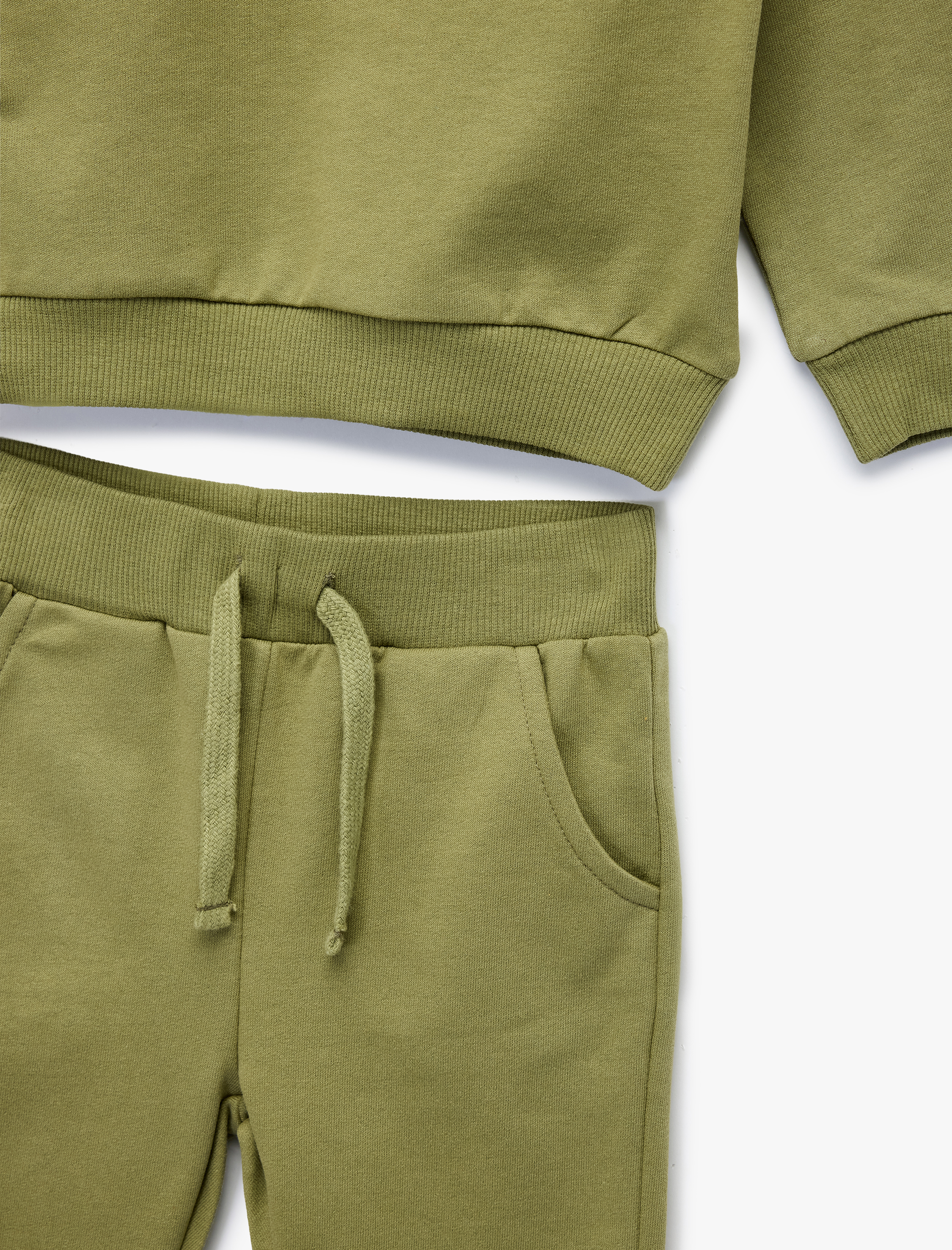  Erkek Bebek Bisiklet Yaka Uzun Kollu Baskılı Pamuklu Şardonlu Eşofman Takımı