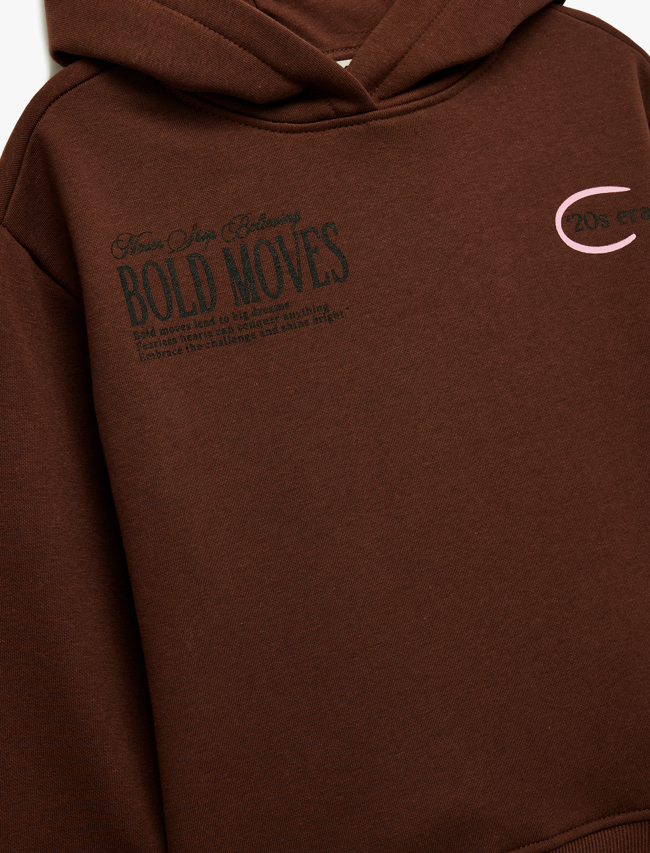  Kız Çocuk Pamuklu Uzun Kollu Baskılı Oversize Kapşonlu Sweatshirt