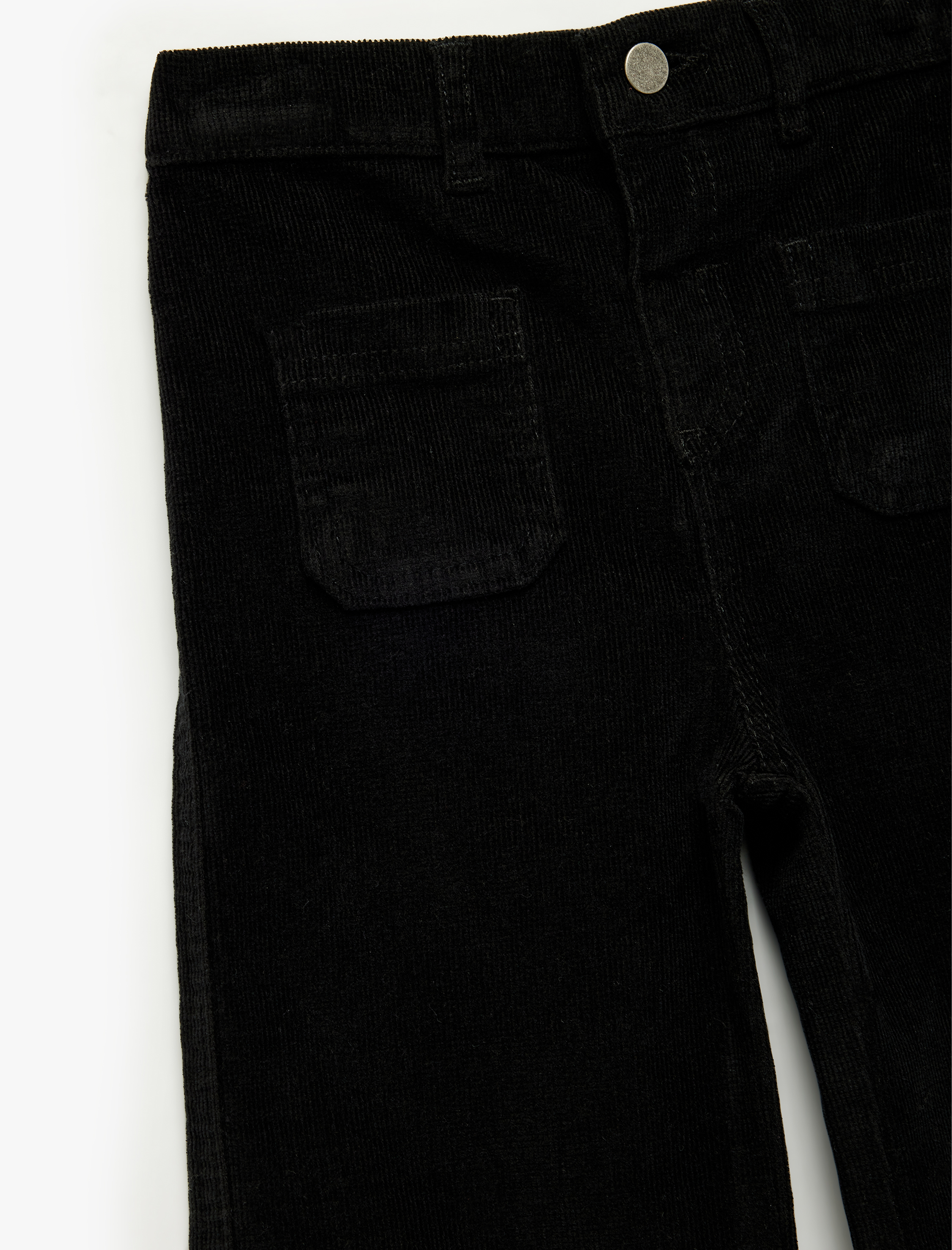  Kız Bebek Pamuklu Cep Detaylı Geniş Paça Pantolon