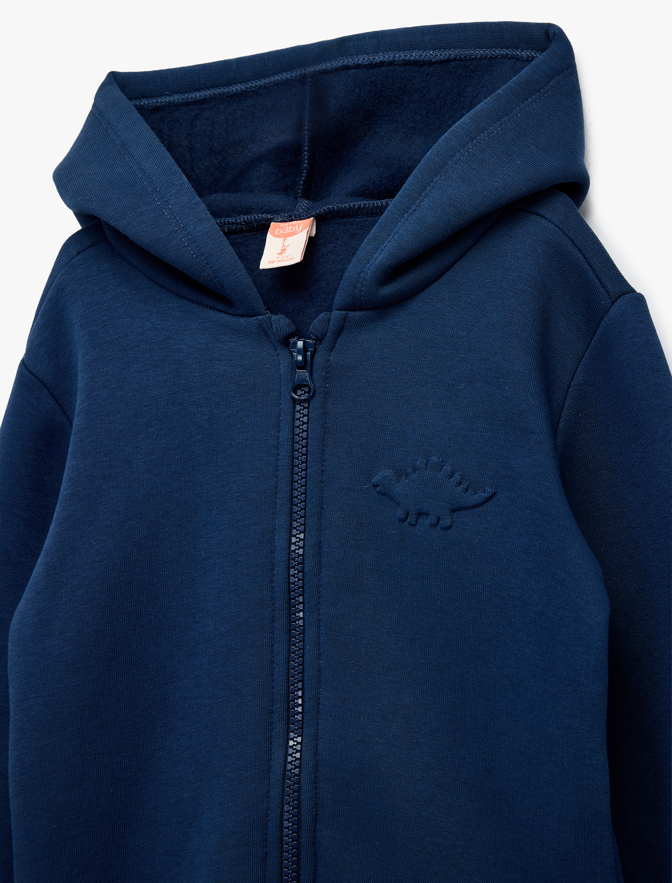 Erkek Bebek Uzun Kollu Dinozor Baskı Detaylı Fermuarlı Kapşonlu Sweatshirt