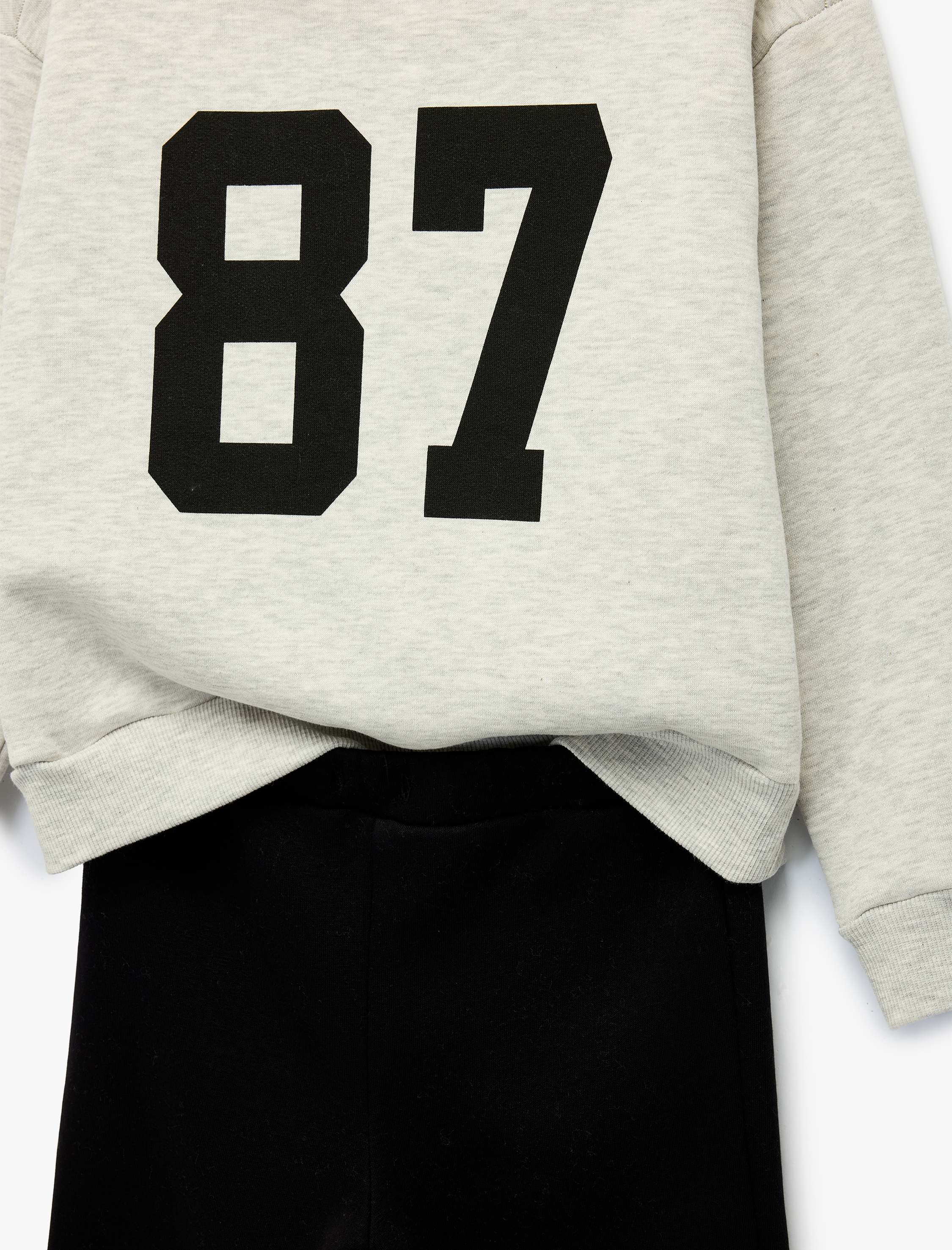  Kız Çocuk Baskılı Şardonlu Eşofman Takımı