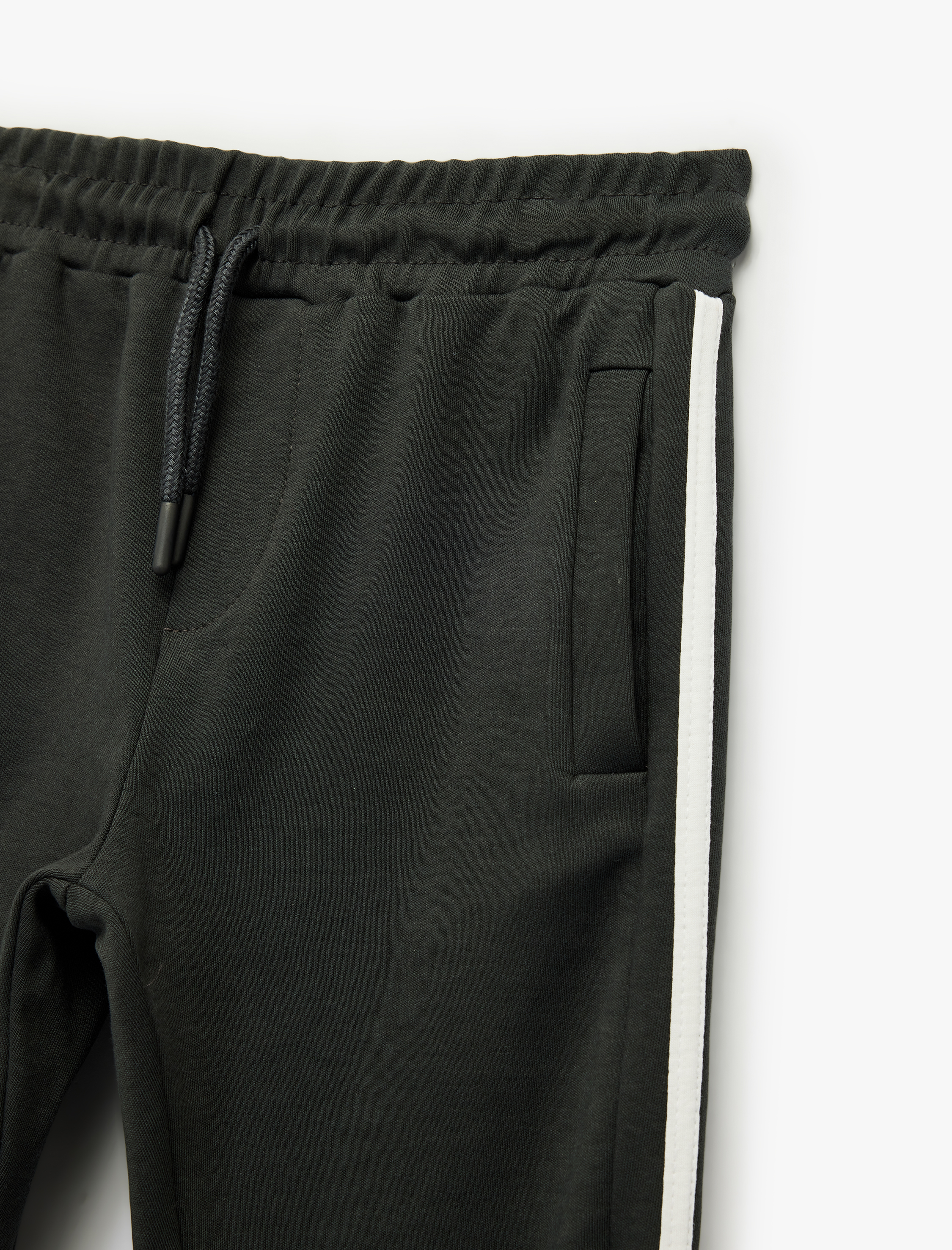  Erkek Çocuk Beli Bağcıklı Cep Detaylı Pamuklu Jogger Eşofman Altı