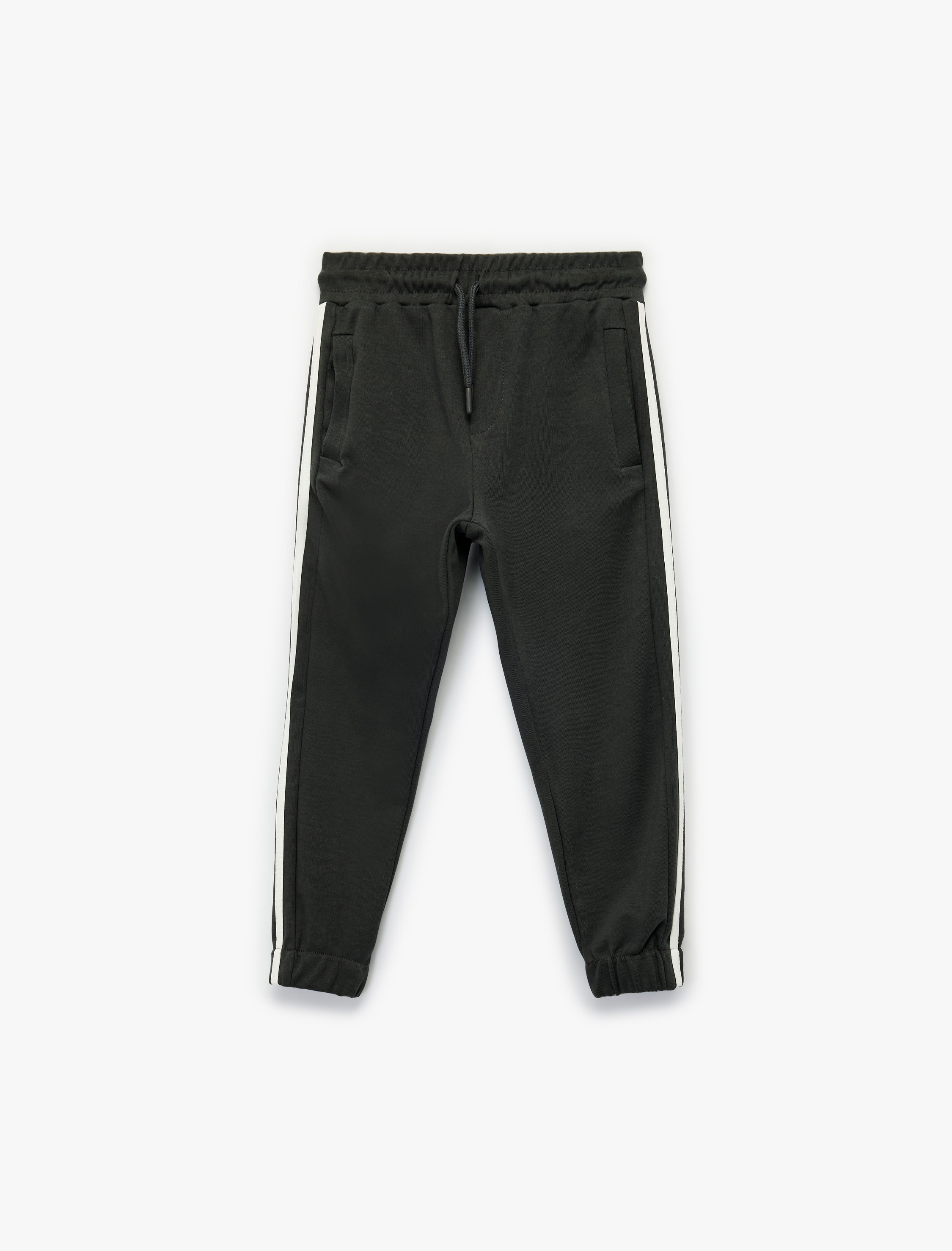  Erkek Çocuk Beli Bağcıklı Cep Detaylı Pamuklu Jogger Eşofman Altı