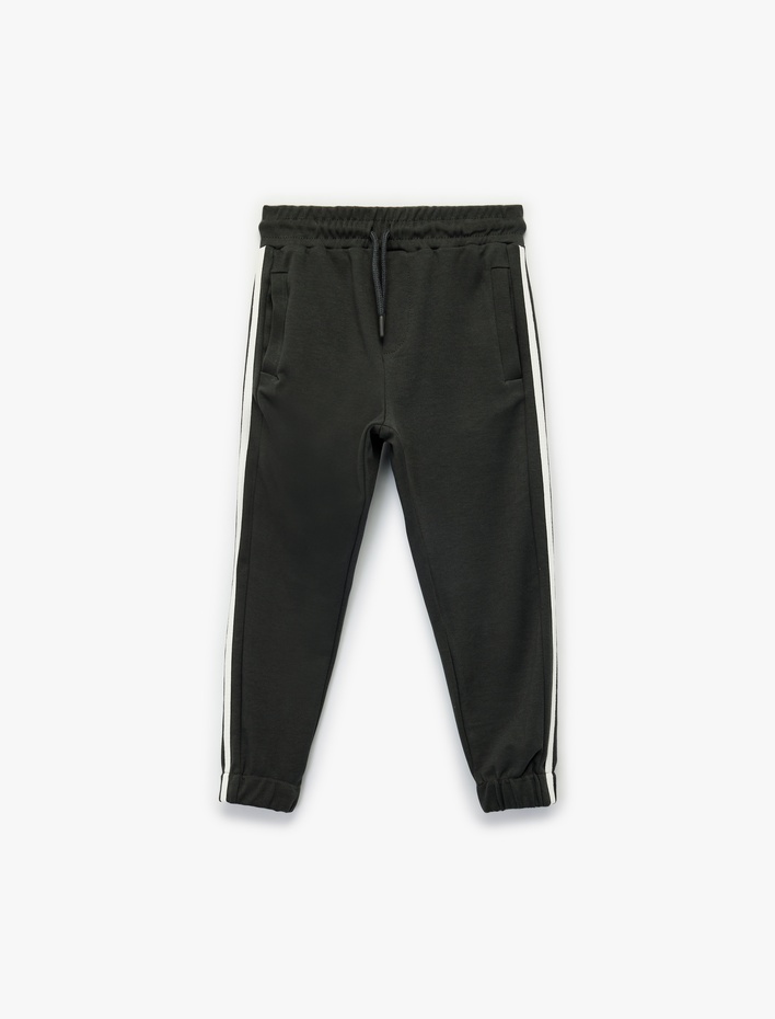 Erkek Çocuk Beli Bağcıklı Cep Detaylı Pamuklu Jogger Eşofman Altı