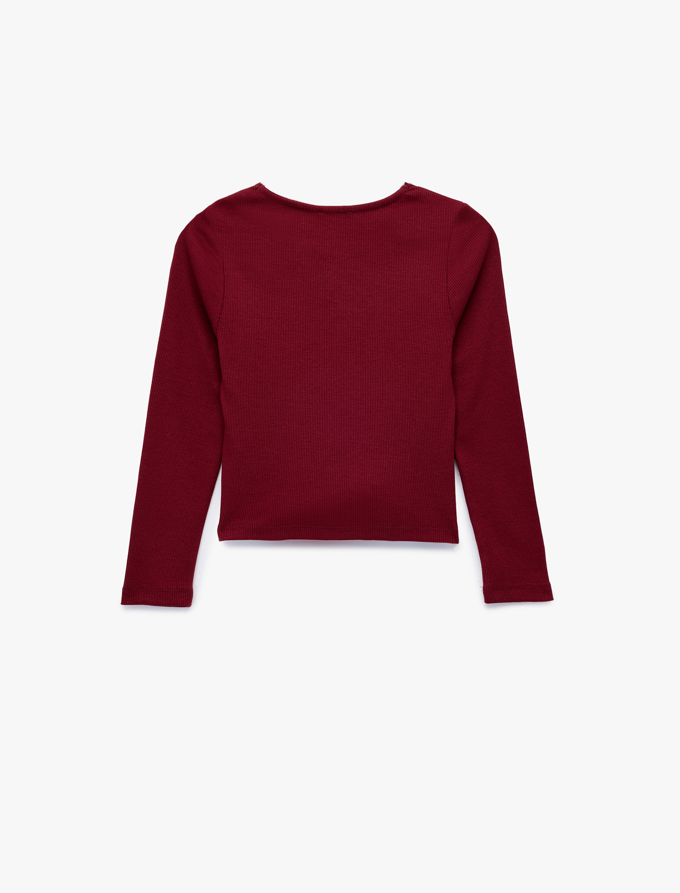  Kız Çocuk Pamuklu Uzun Kollu V Yaka Dantel Detaylı Tişört