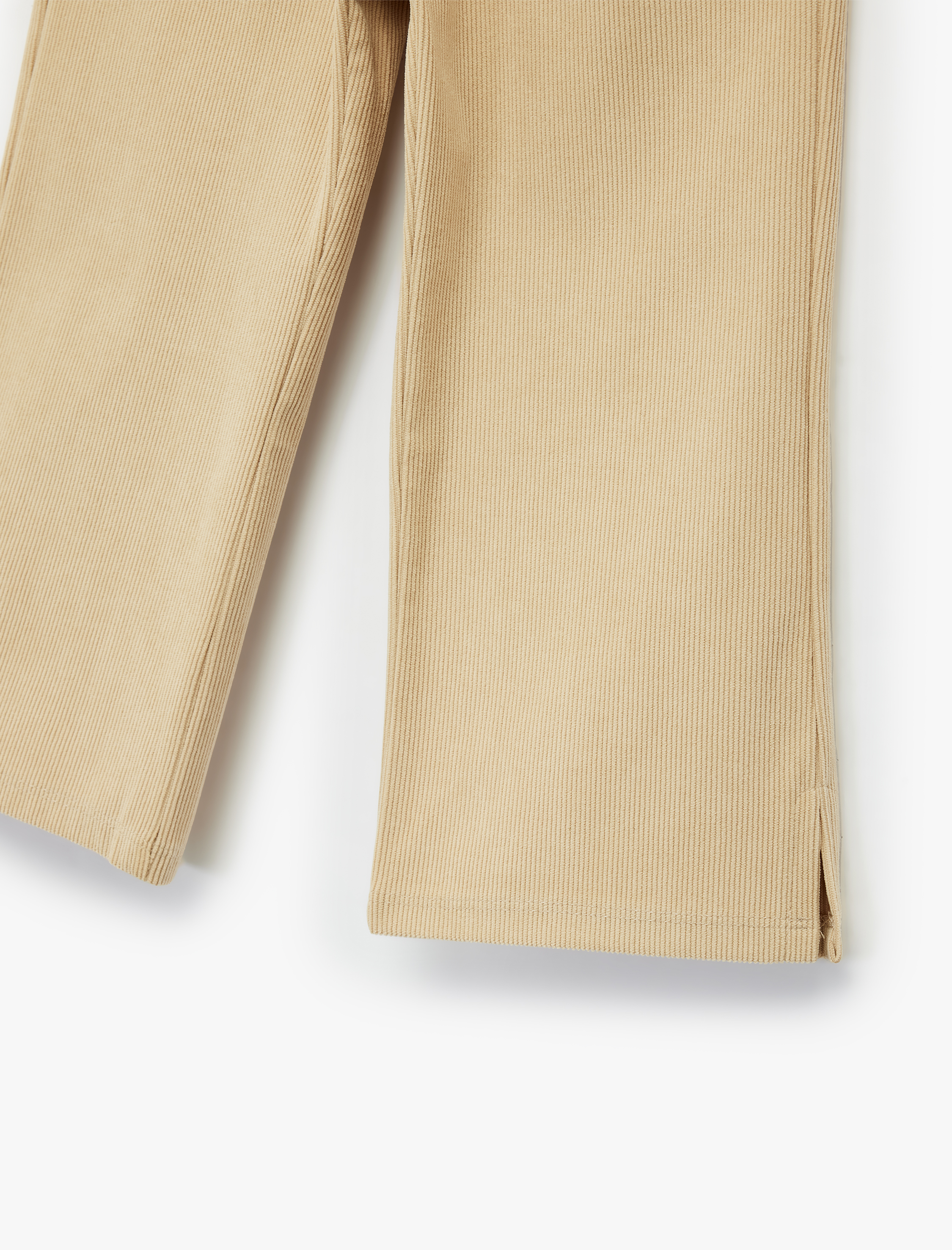 Kız Bebek Çift Cepli Beli Lastikli Geniş Paça Kadife Eşofman Altı