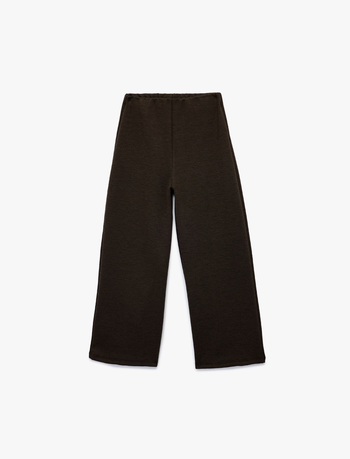 Kız Çocuk Viskon Karışımlı Basic Geniş Paça Pantolon