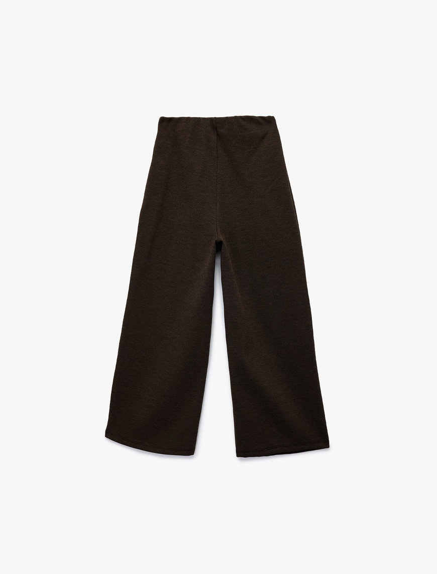 Kız Çocuk Viskon Karışımlı Basic Geniş Paça Pantolon