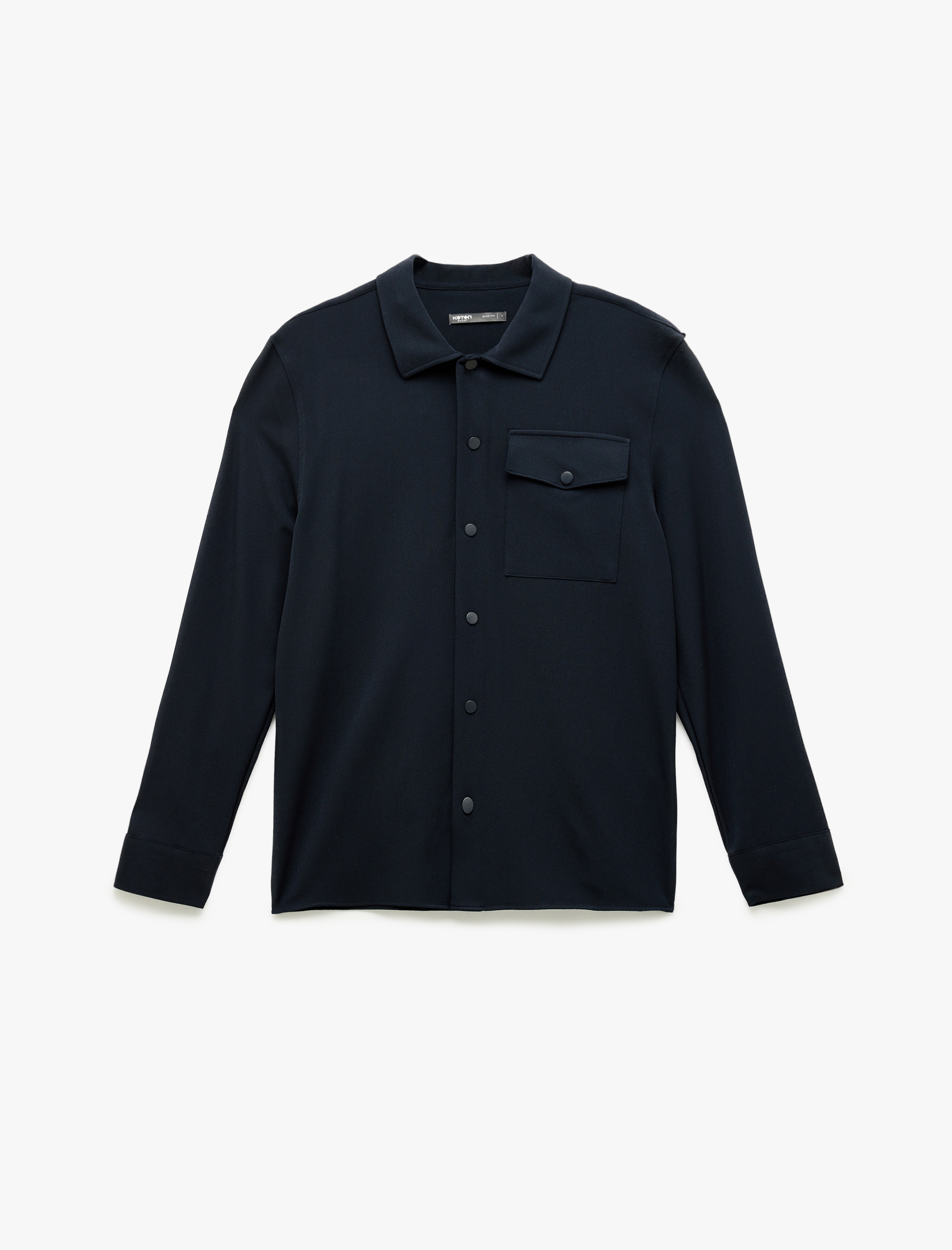   Regular Fit Viskon Karışımlı Kapaklı Cep Detaylı Klasik Yaka Uzun Kollu Gömlek