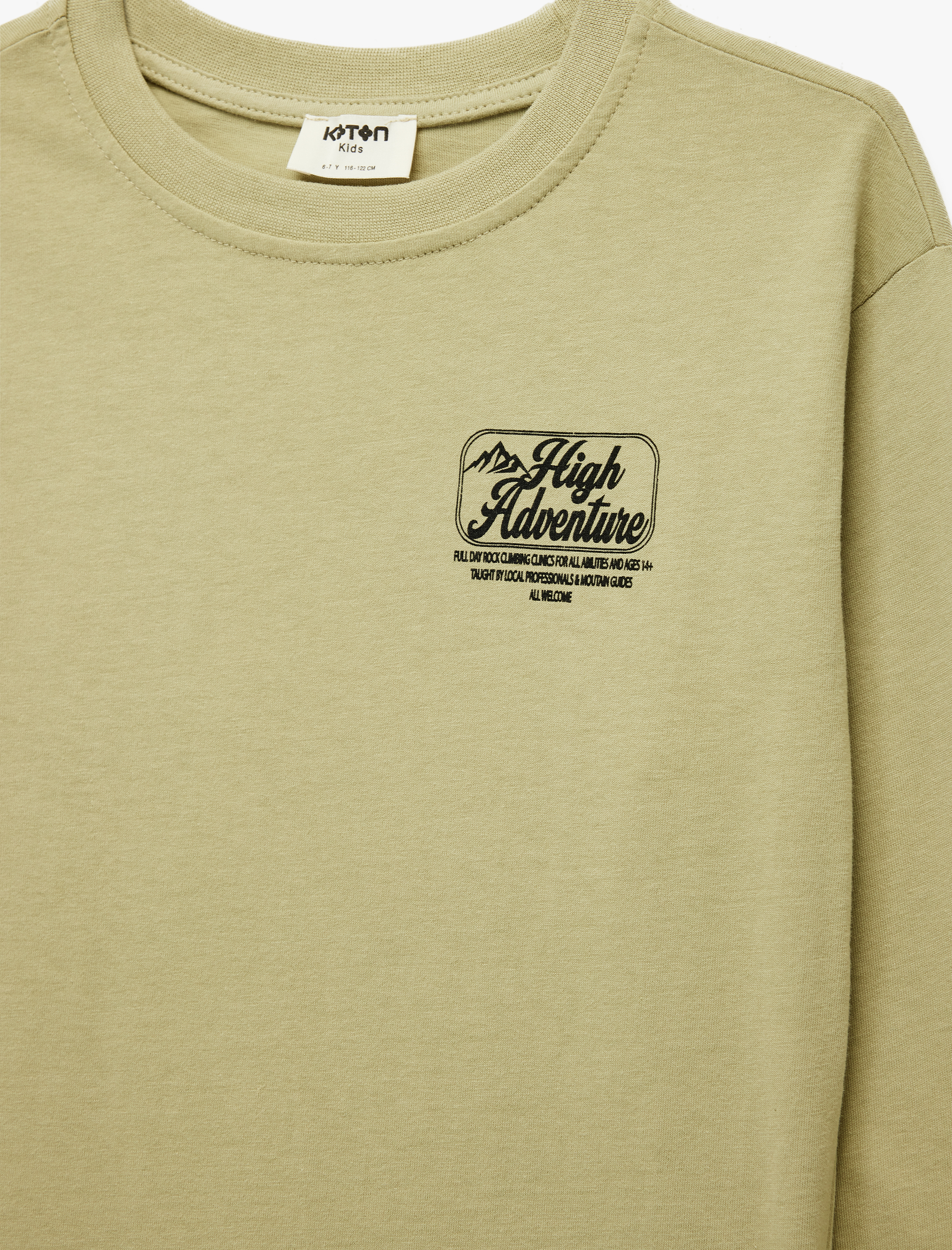  Erkek Çocuk Uzun Kollu Bisiklet Yaka Pamuklu Baskılı Oversize Tişört