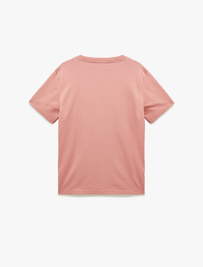  Regular Fit Kısa Kollu Bisiklet Yaka Pamuklu Baskılı Tişört