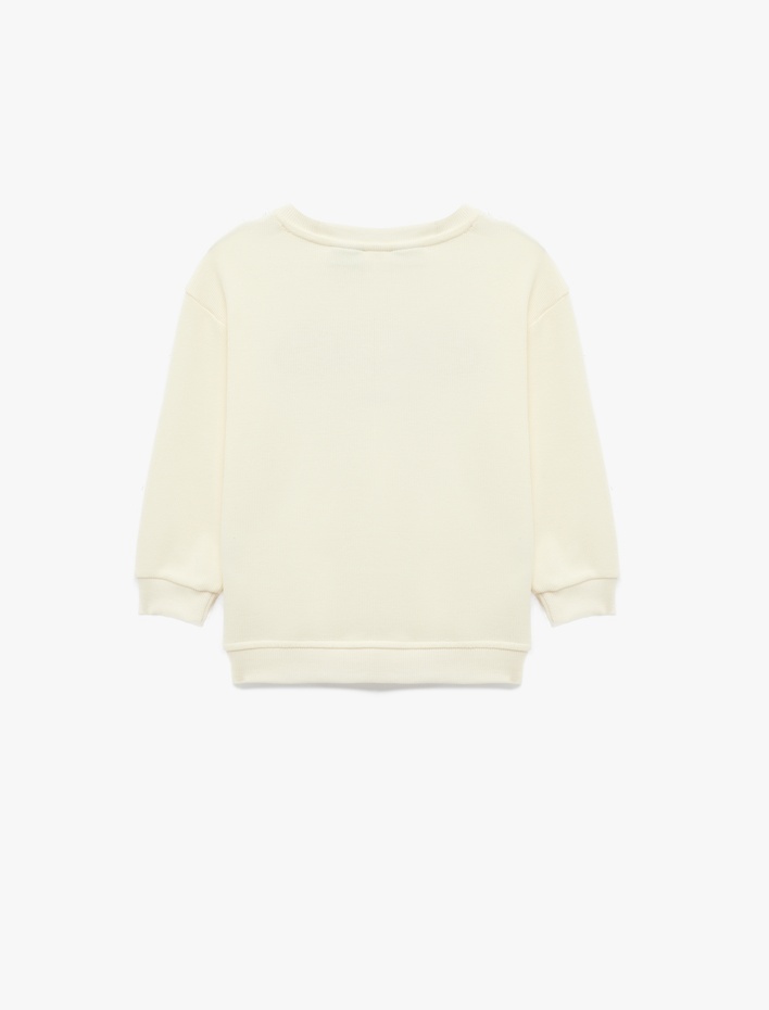 Erkek Bebek Lisanslı Snoopy Baskılı Uzun Kollu Pamuklu Sweatshirt