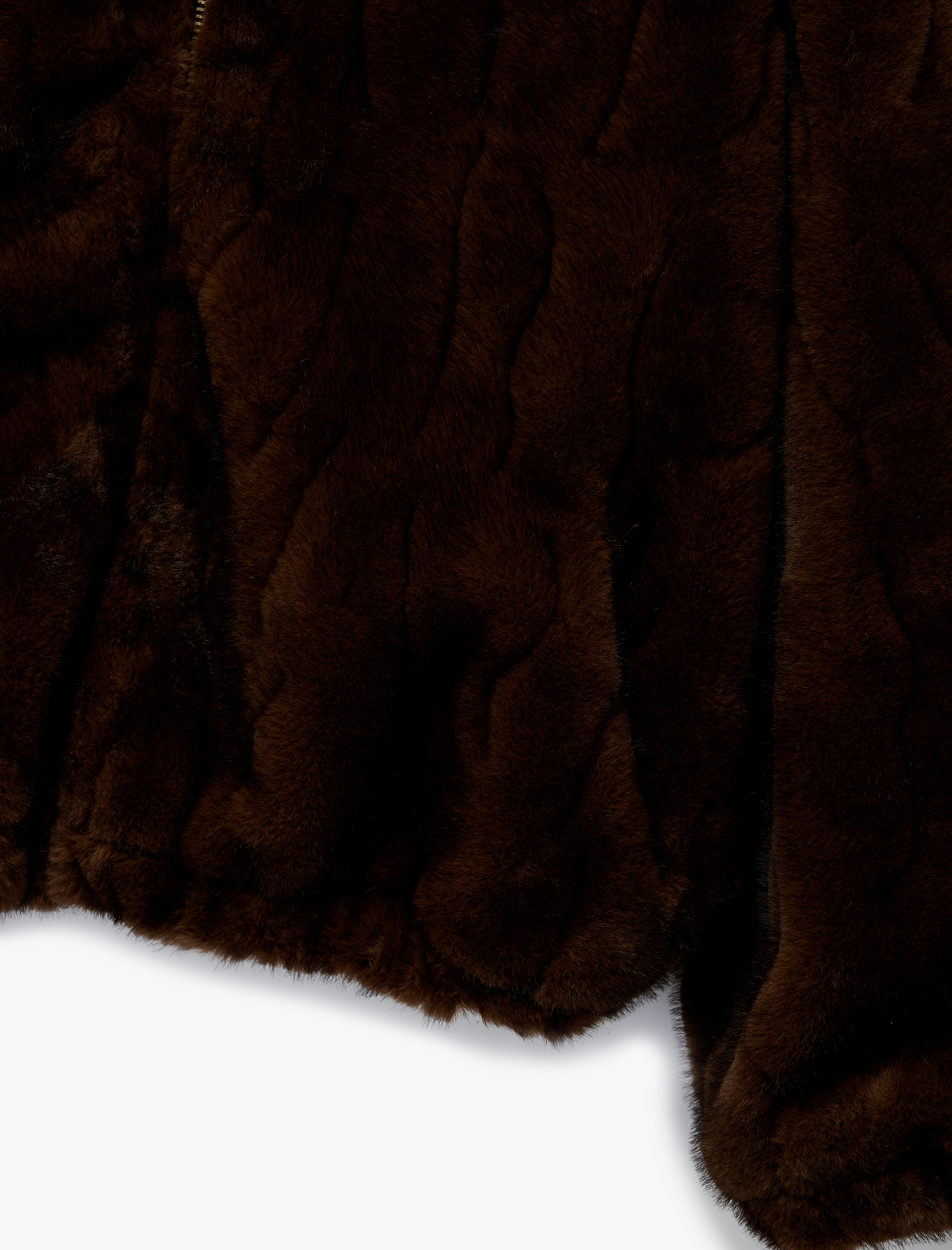   Koton X Sibil Çetinkaya - Suni Kürk Mont Uzun Kollu Dik Yaka Fermuarlı