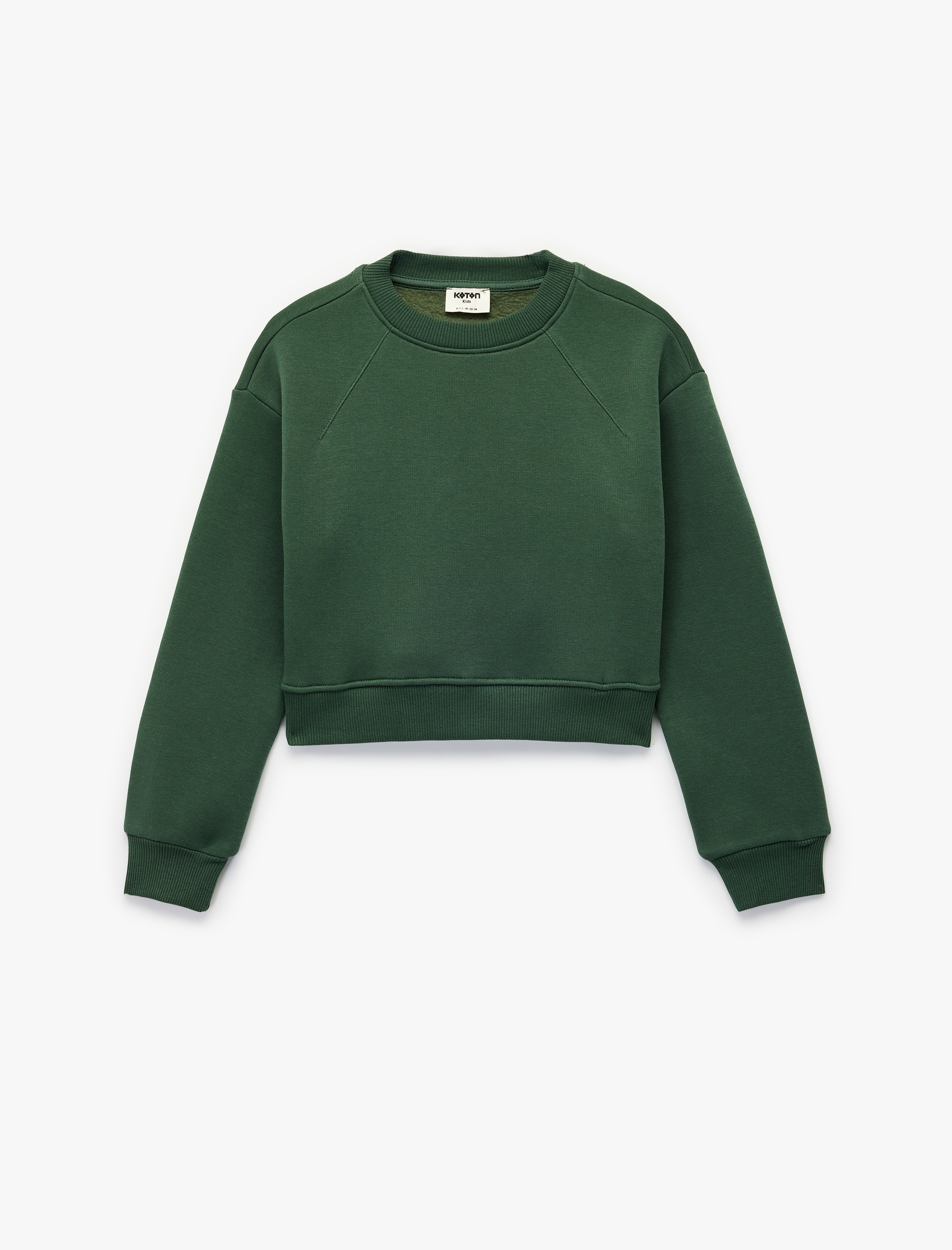  Kız Çocuk Uzun Kollu Bisiklet Yaka Basic Sweatshirt