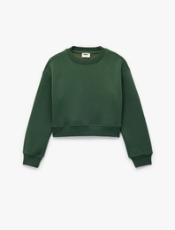 Uzun Kollu Bisiklet Yaka Basic Sweatshirt