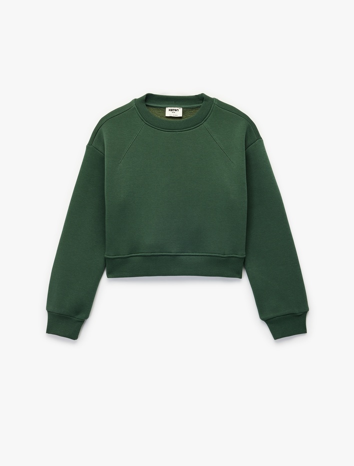 Kız Çocuk Uzun Kollu Bisiklet Yaka Basic Sweatshirt
