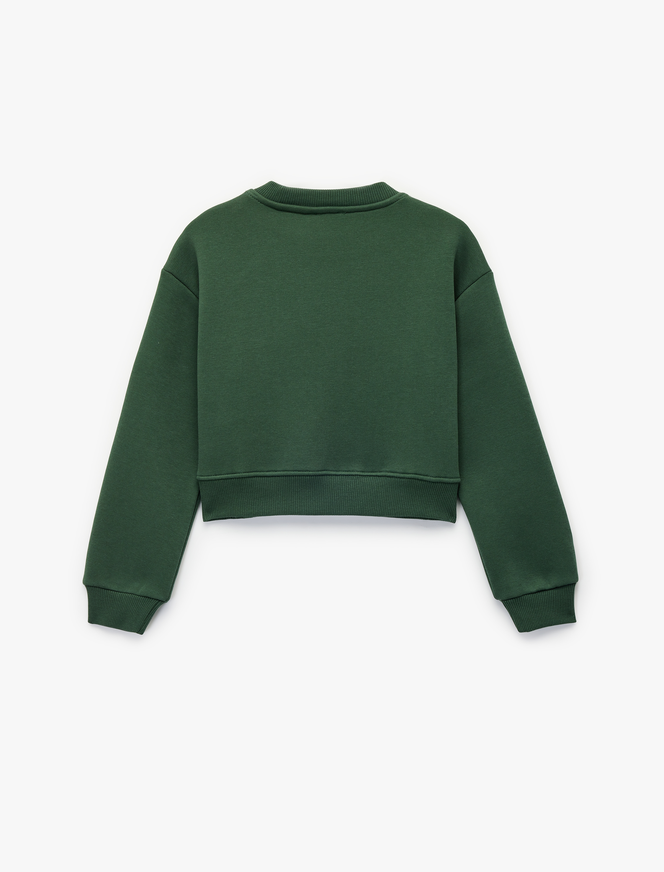  Kız Çocuk Uzun Kollu Bisiklet Yaka Basic Sweatshirt