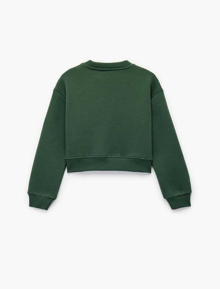 Kız Çocuk Uzun Kollu Bisiklet Yaka Basic Sweatshirt