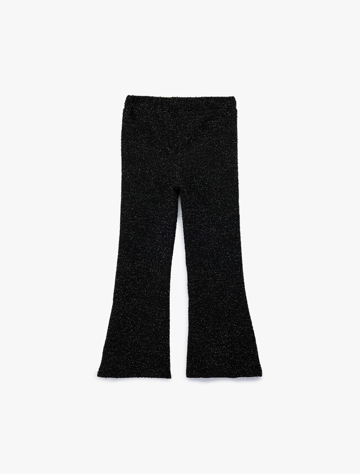 Kız Çocuk Sim Detaylı Viskon Karışımlı İspanyol Paça Pantolon