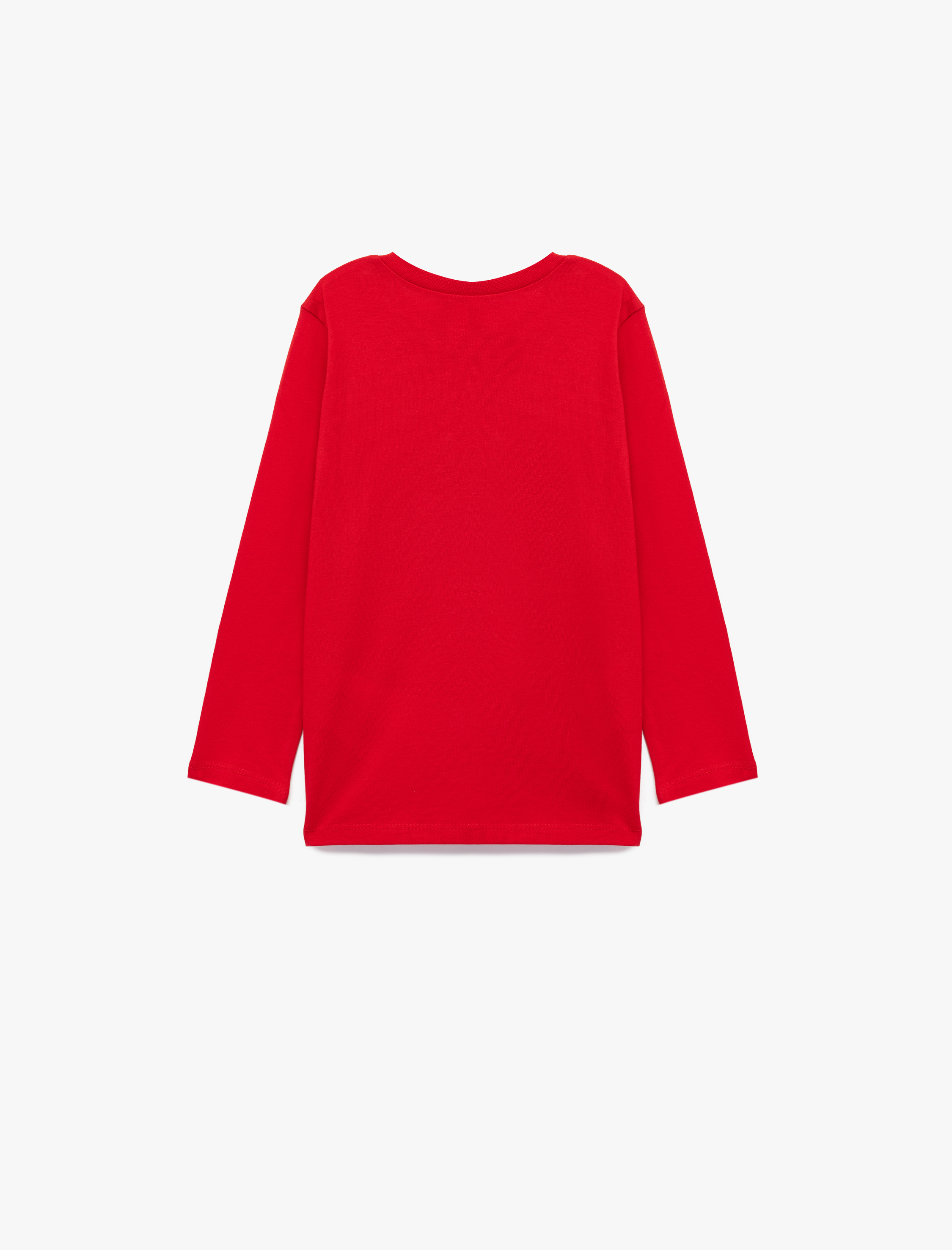  Kız Bebek Pamuklu Baskılı Uzun Kollu Bisiklet Yaka Tişört