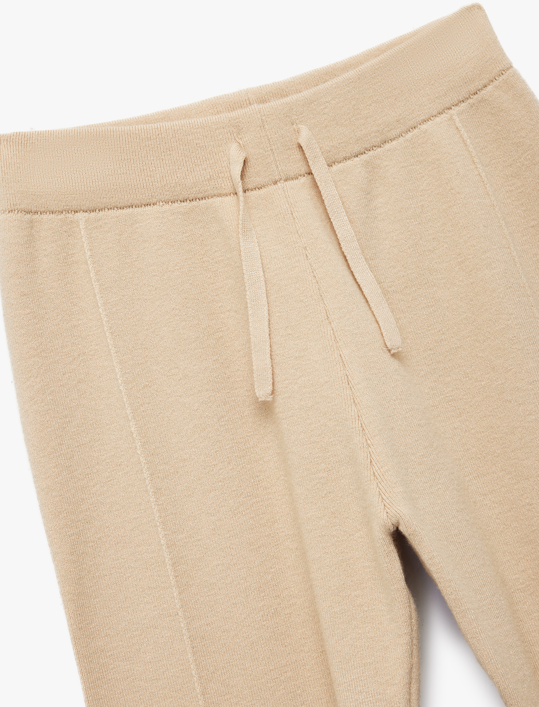  Erkek Bebek Beli Bağcıklı Nervürlü Jogger Triko Pantolon