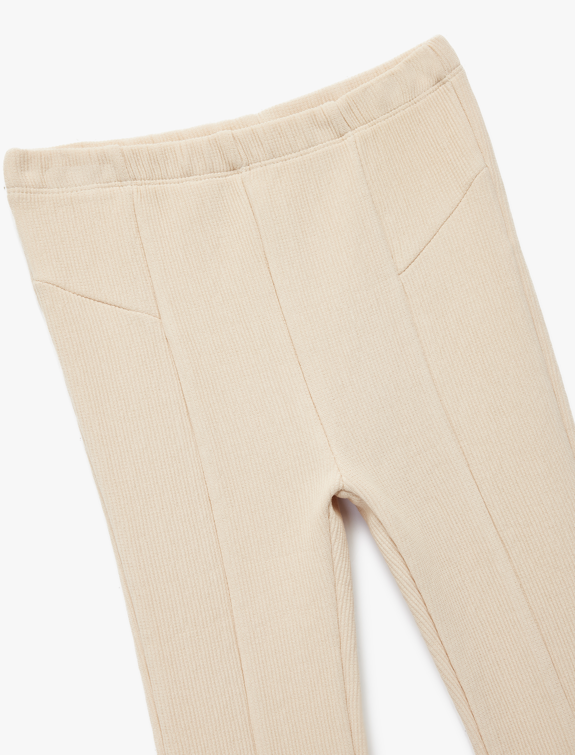  Kız Bebek Pamuklu Beli Lastikli Dikiş Detaylı İspanyol Paça Tayt