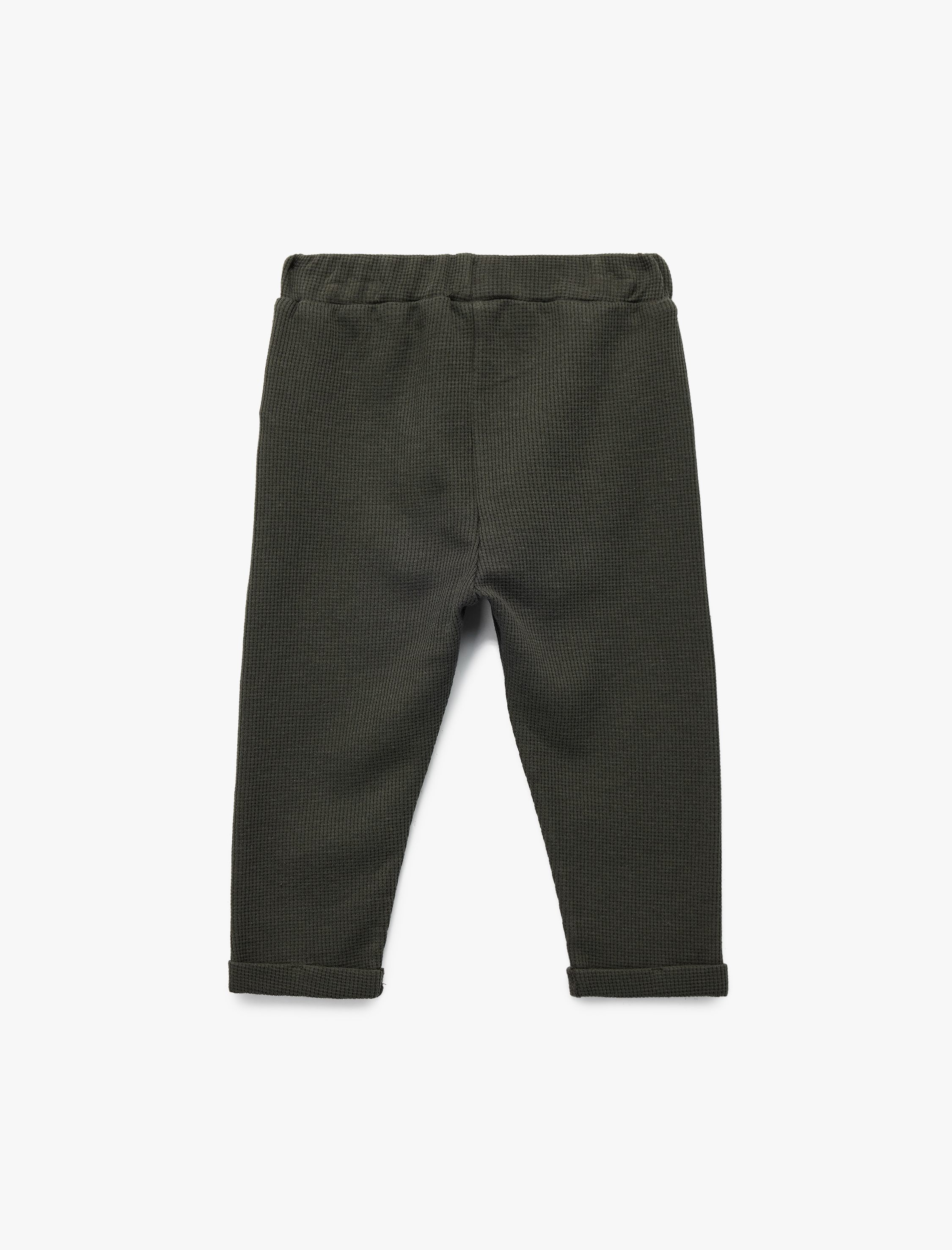  Erkek Bebek Pamuklu Dokulu Beli Bağlamalı Basic Eşofman Altı