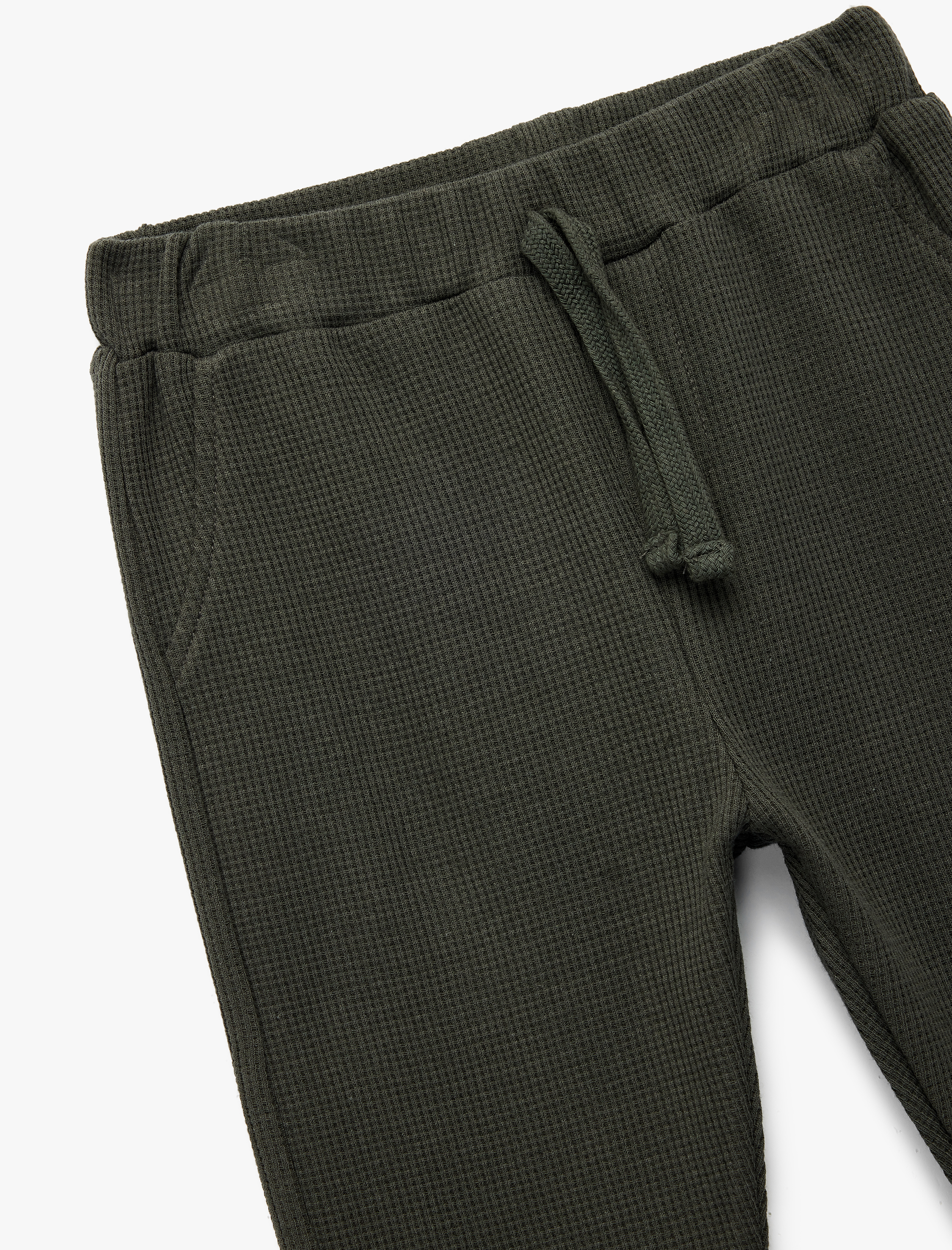  Erkek Bebek Pamuklu Dokulu Beli Bağlamalı Basic Eşofman Altı