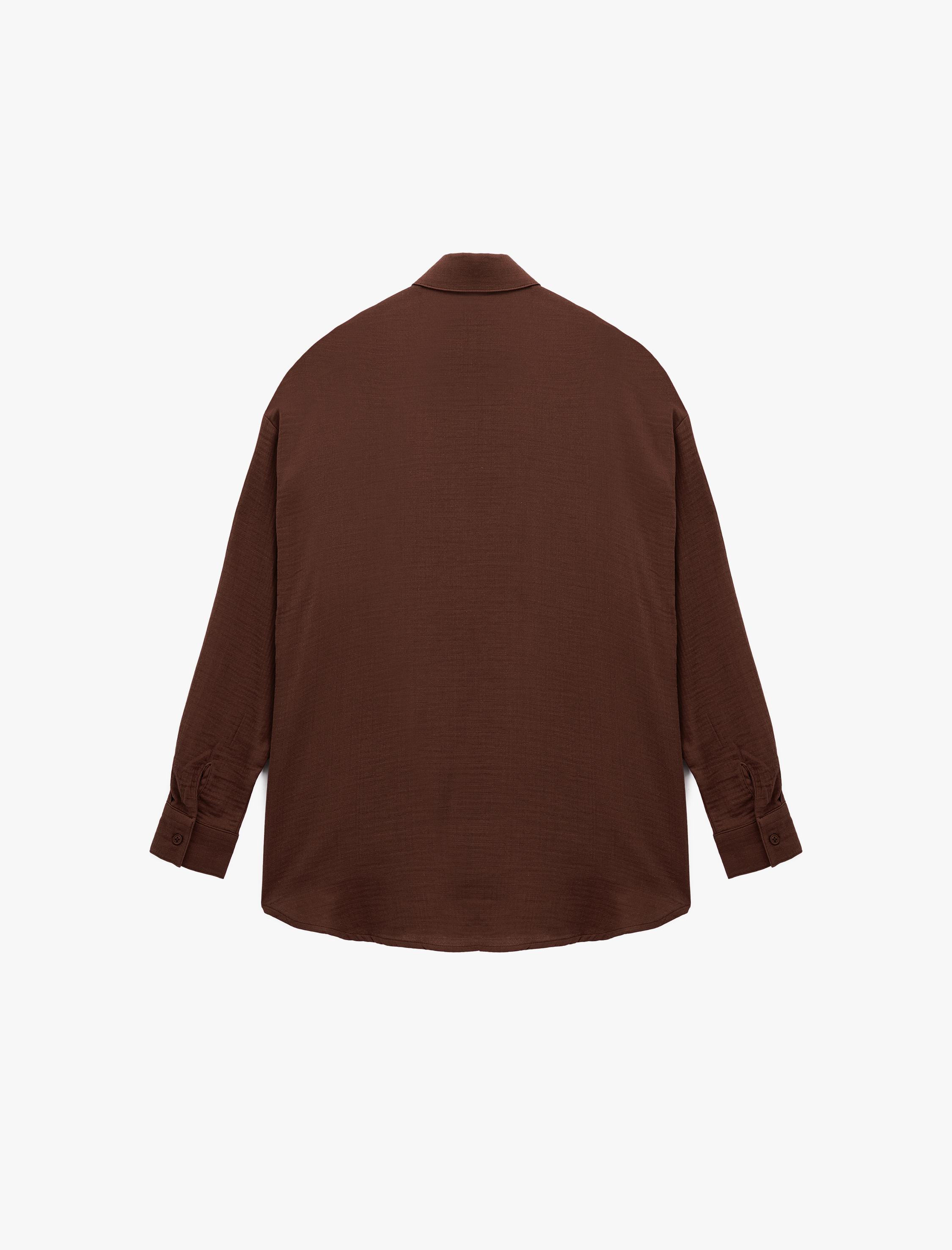   Uzun Kollu Gömlek Yaka Pamuklu Oversize Gömlek