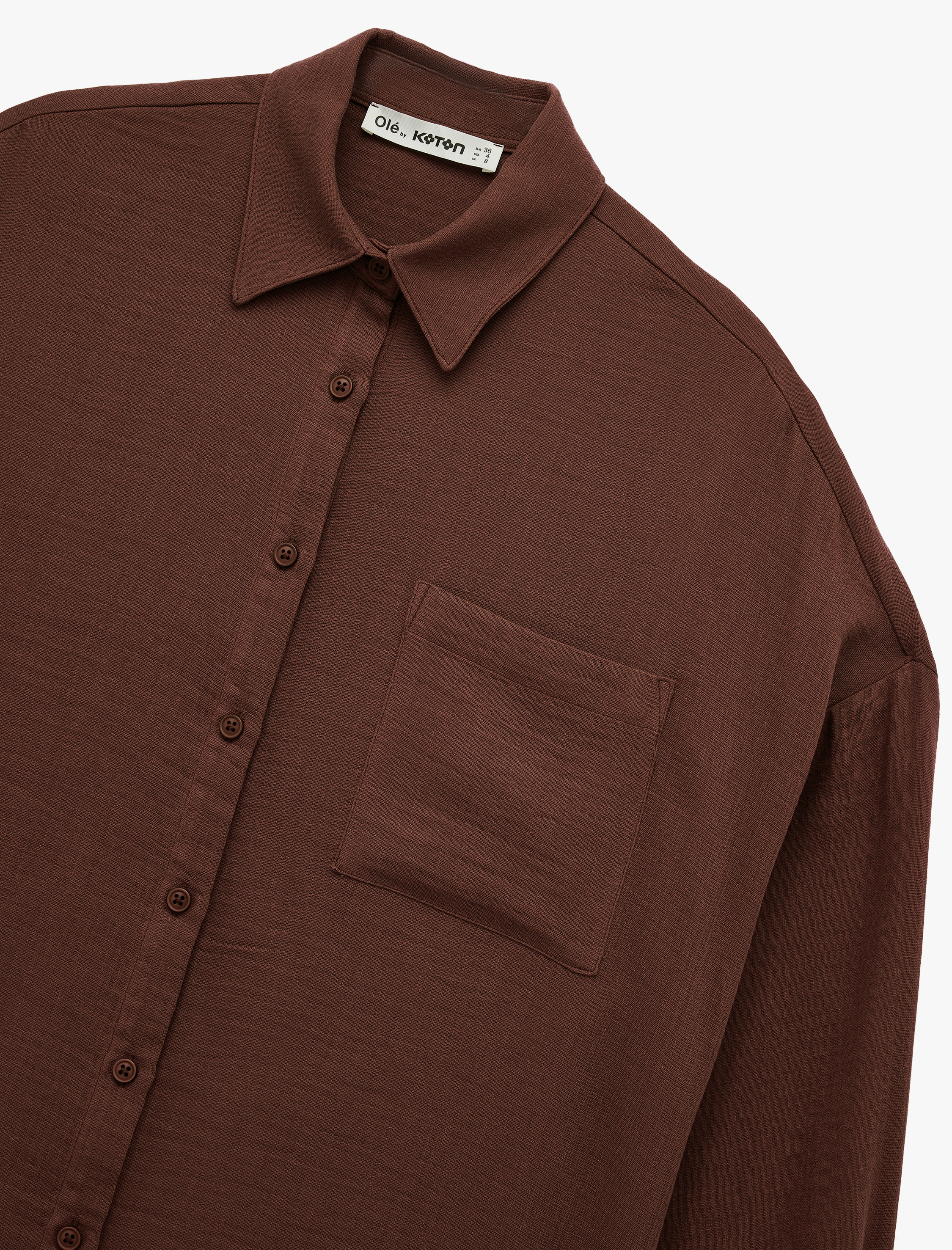   Uzun Kollu Gömlek Yaka Pamuklu Oversize Gömlek