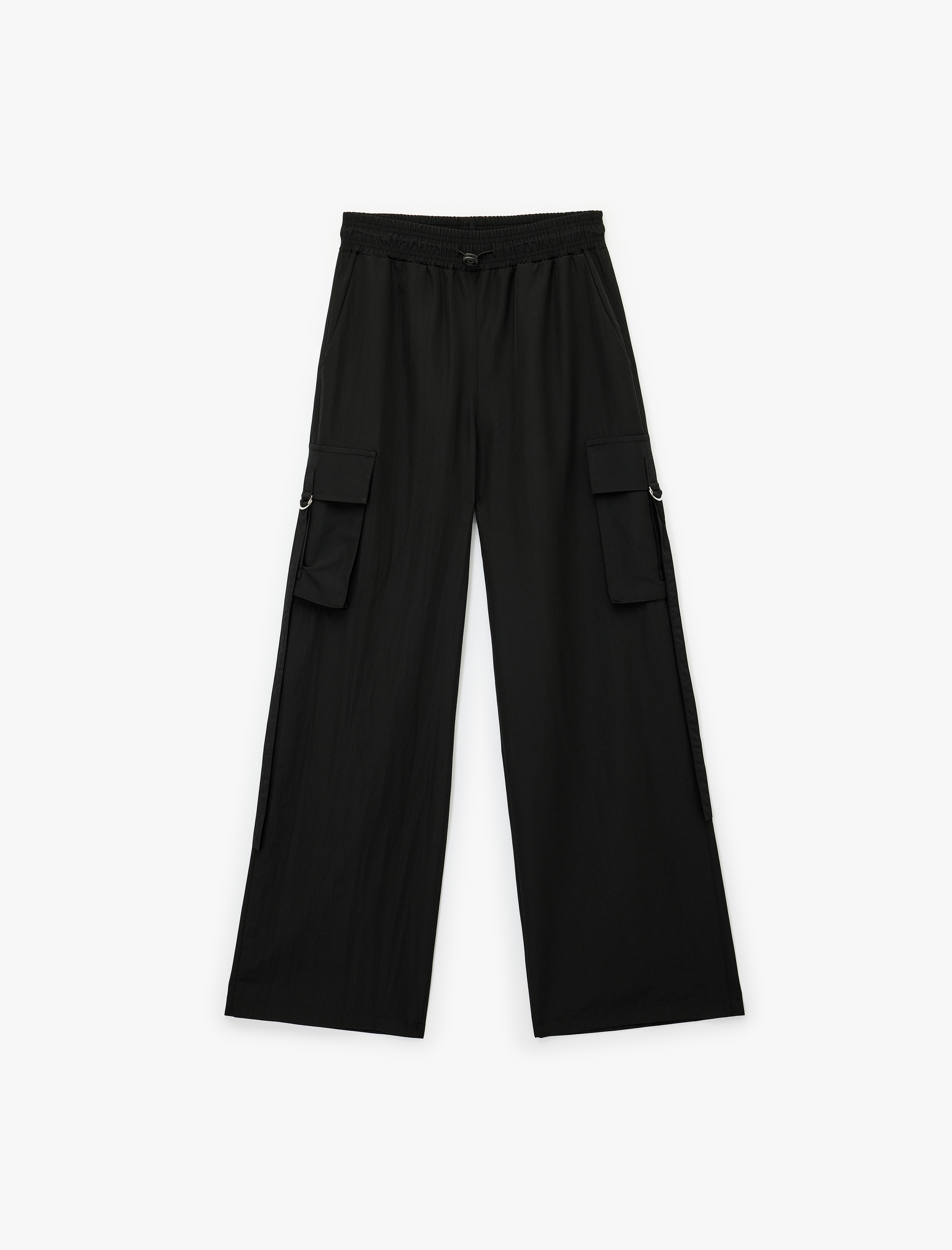 Yüksek Bel Kargo Cepli Geniş Paça Eşofman Altı