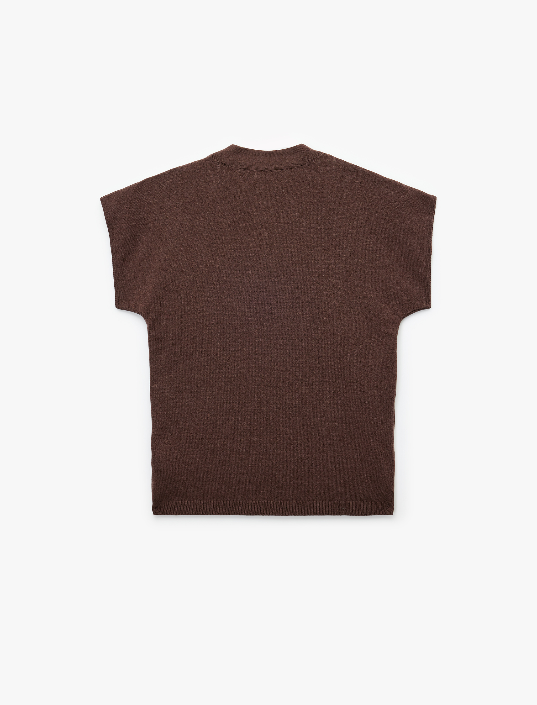   Regular Fit Kısa Kollu Hafif Dik Yaka Triko Kazak