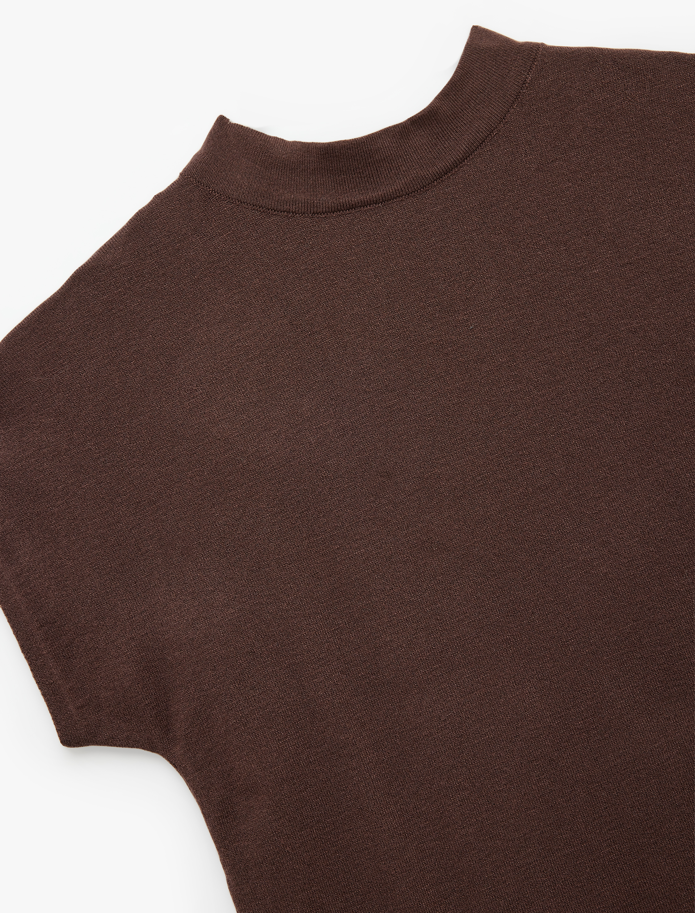   Regular Fit Kısa Kollu Hafif Dik Yaka Triko Kazak