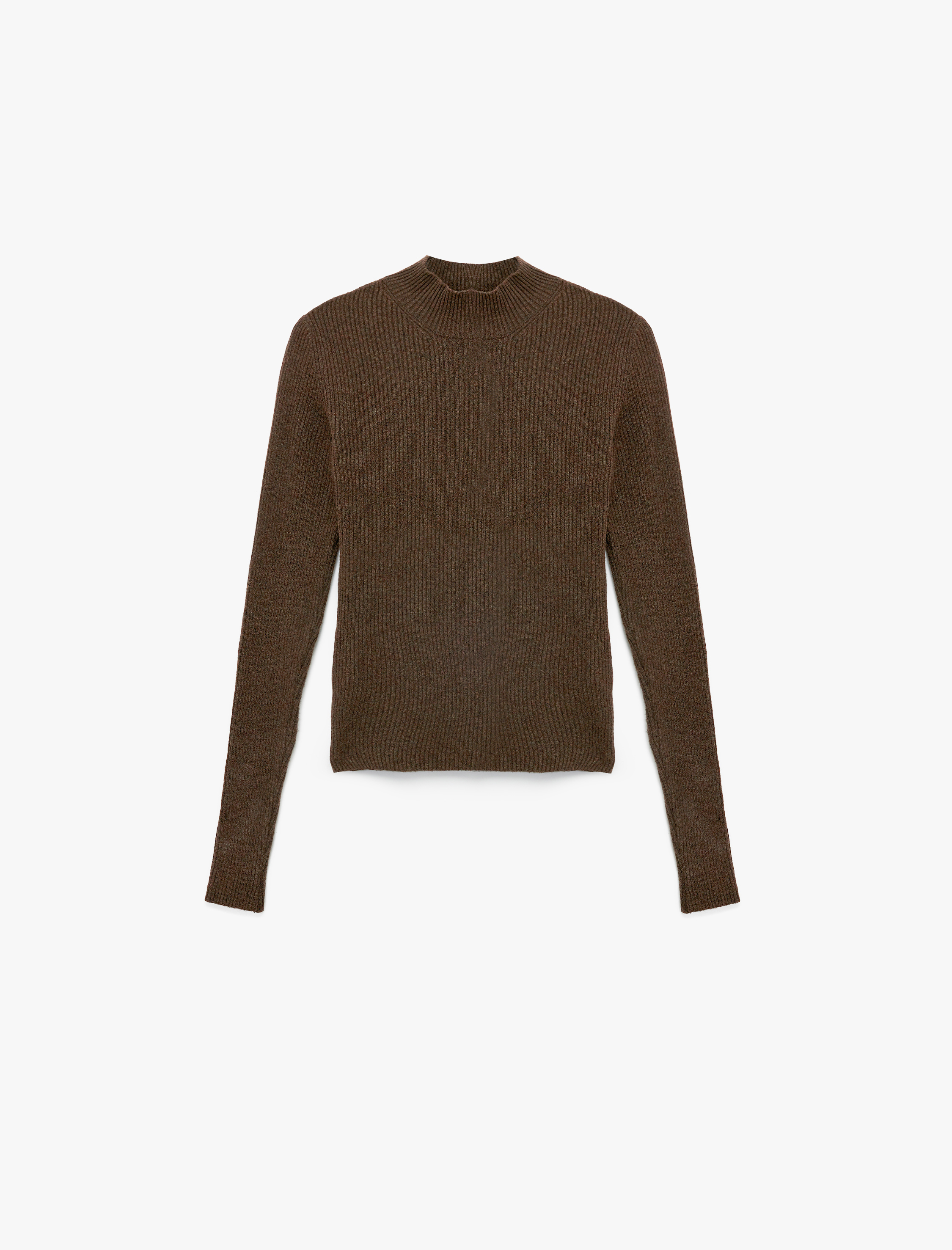   Hafif Dik Yaka Uzun Kollu Triko Kazak