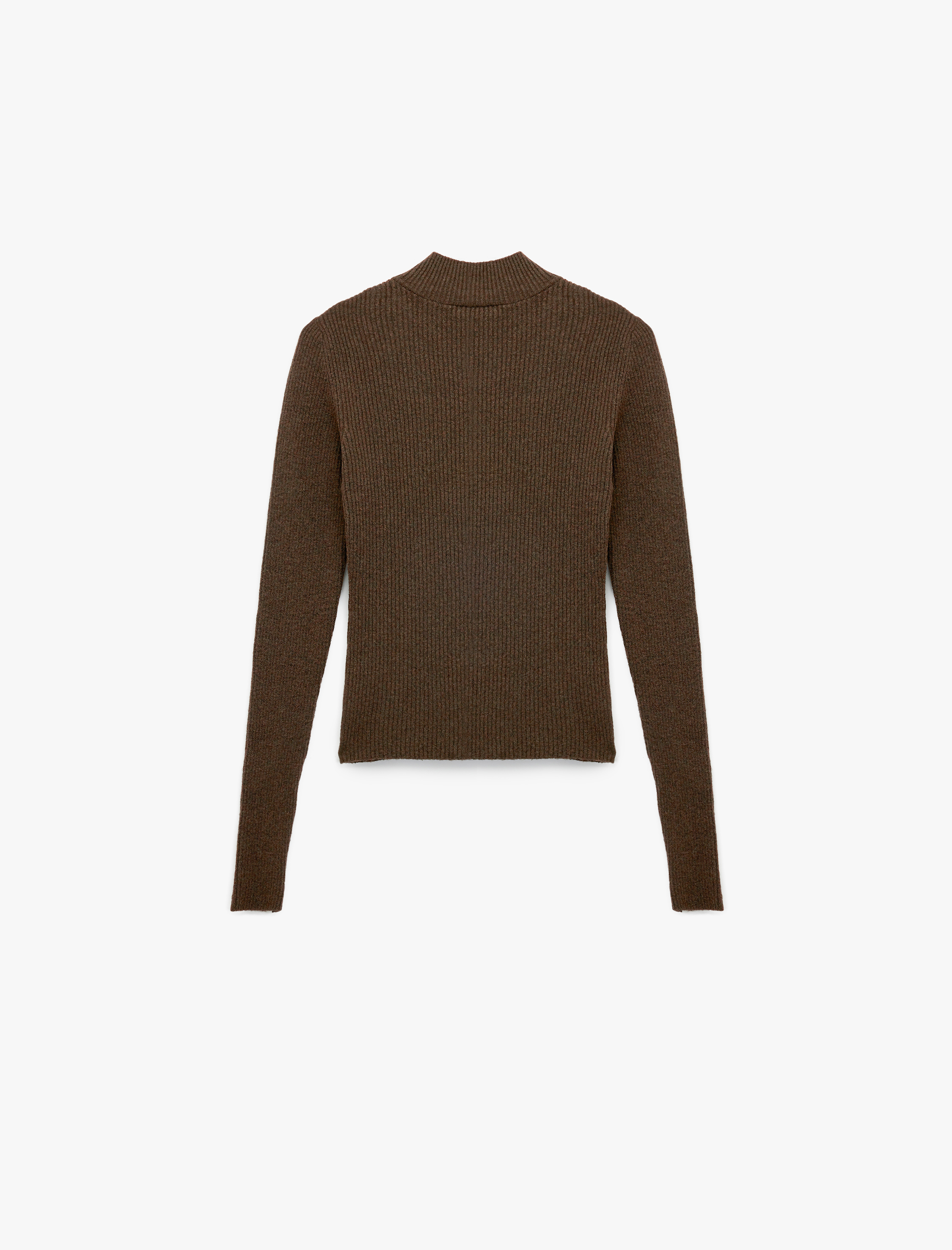   Hafif Dik Yaka Uzun Kollu Triko Kazak