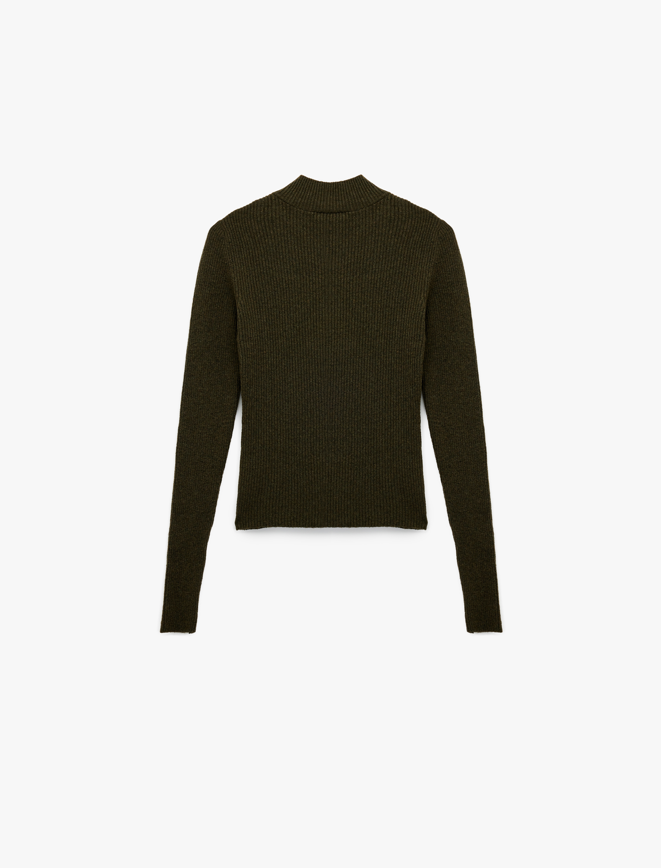   Hafif Dik Yaka Uzun Kollu Triko Kazak