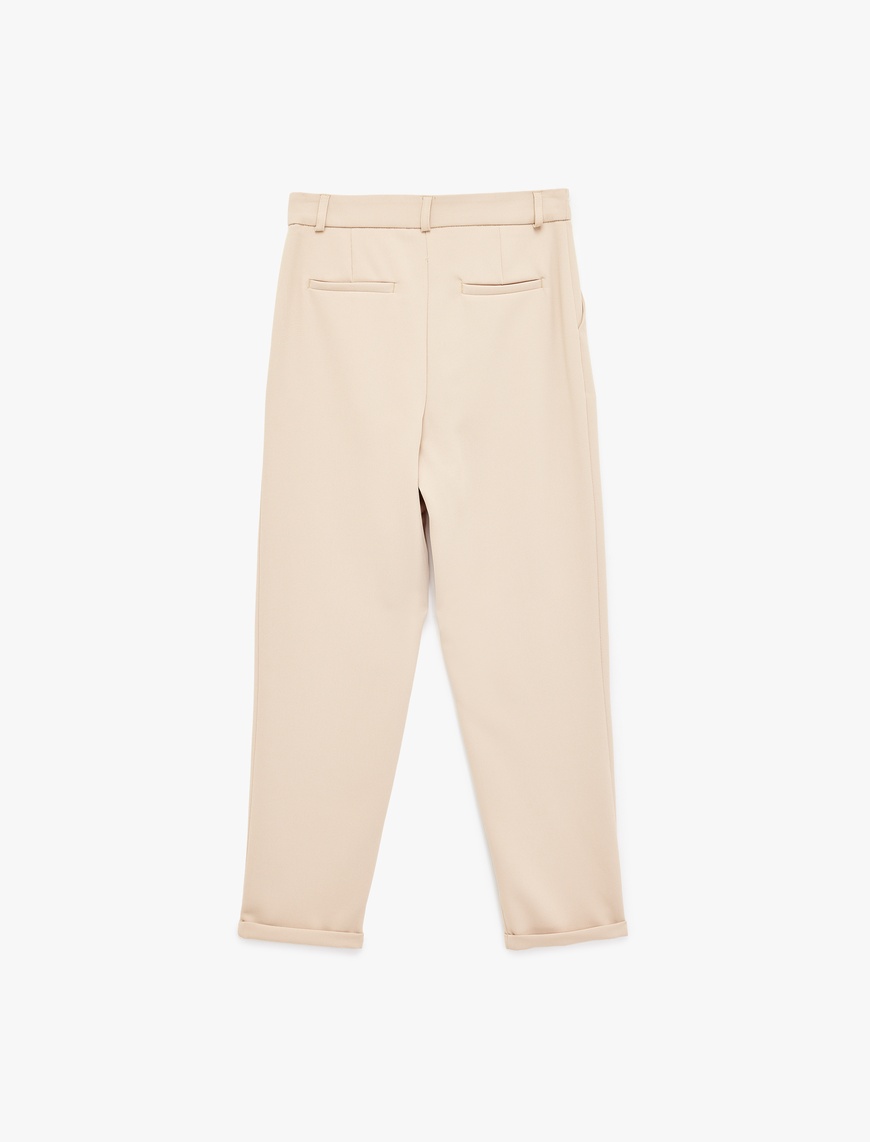   Slim Fit Cepli Pile Detaylı Cepli Chino Havuç Pantolon