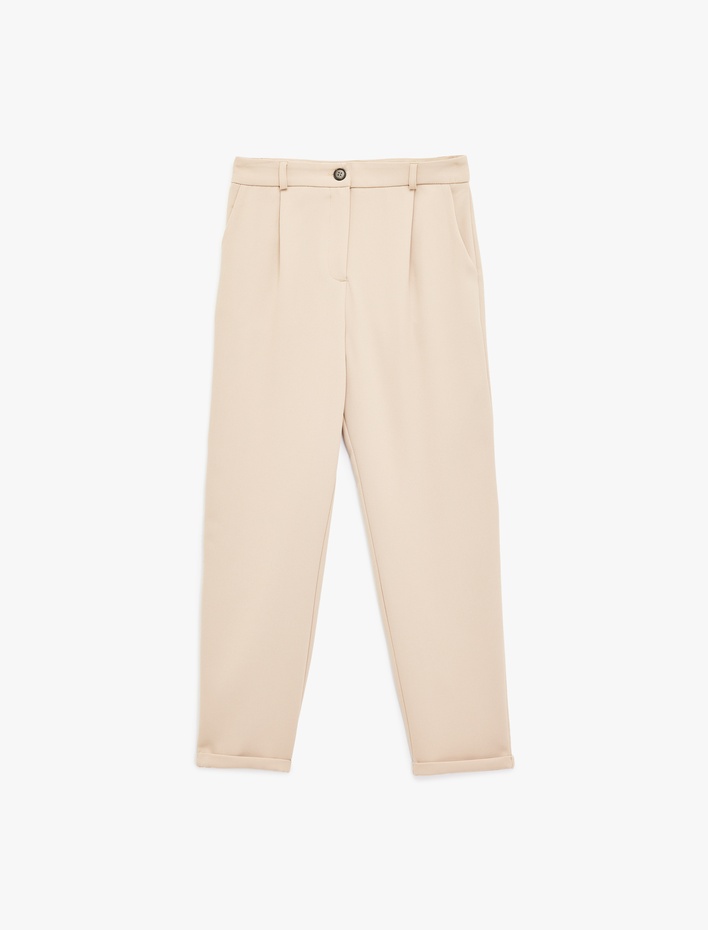  Slim Fit Cepli Pile Detaylı Cepli Chino Havuç Pantolon