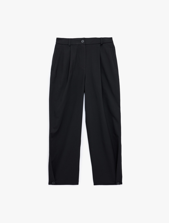  Cepli Pileli Oversize Balon Fit Kumaş Pantolon