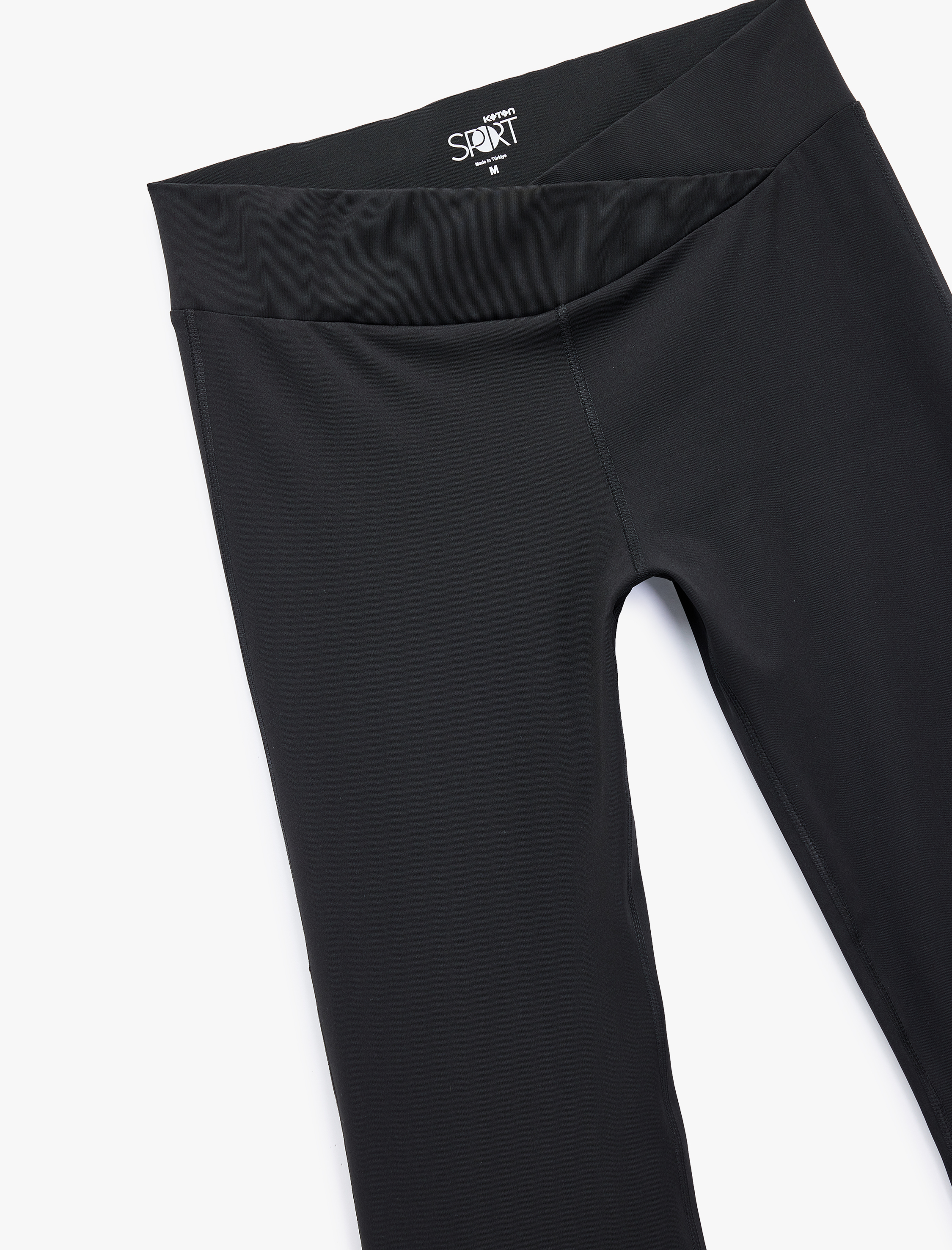   Asimetrik Yüksek Bel Dar Kesim İspanyol Paça Spor Tayt