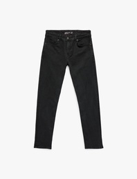 Pamuklu Cepli Normal Bel Slim Fit Jean Pantolon - Brad Jean