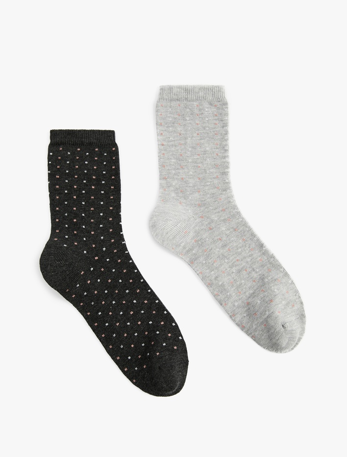 Kadın Desenli 2'li Soket Çorap Seti