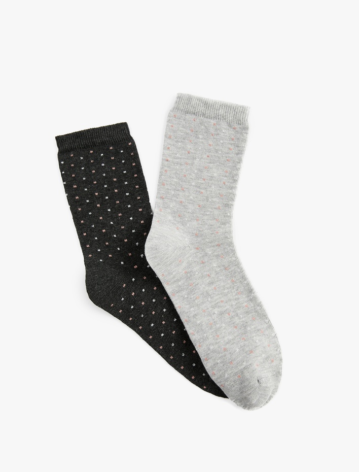 Kadın Desenli 2'li Soket Çorap Seti